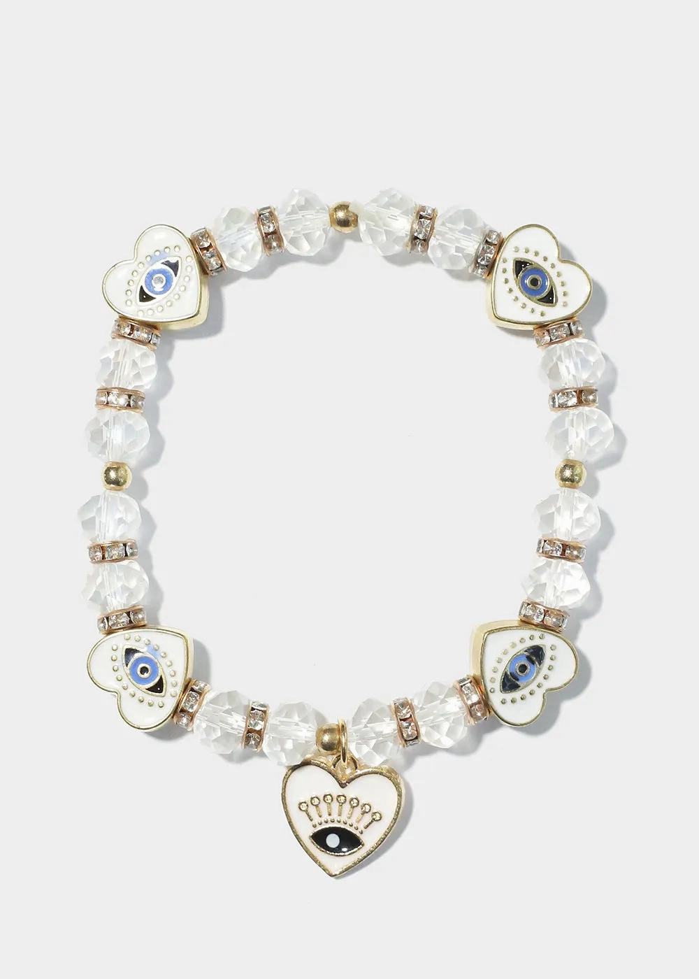 Heart with Evil Eye Charm Bracelet