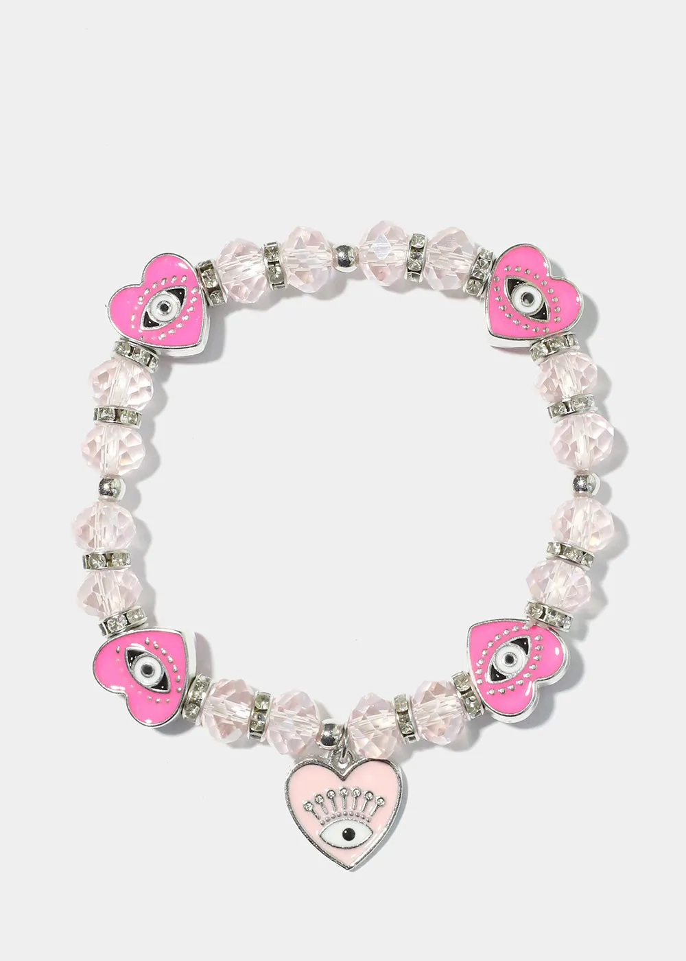 Heart with Evil Eye Charm Bracelet