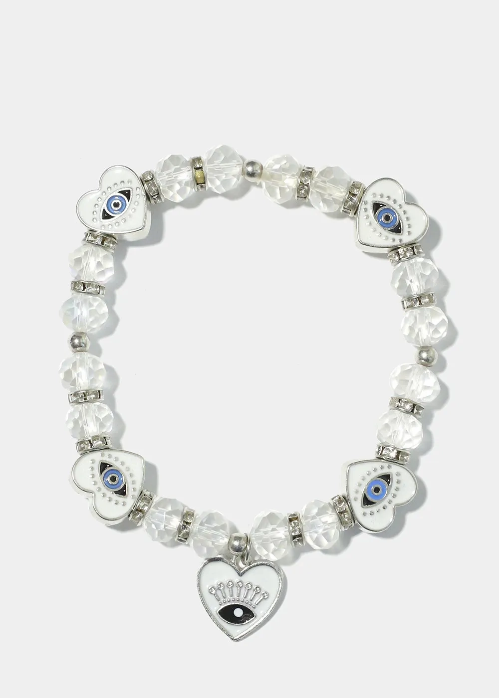 Heart with Evil Eye Charm Bracelet