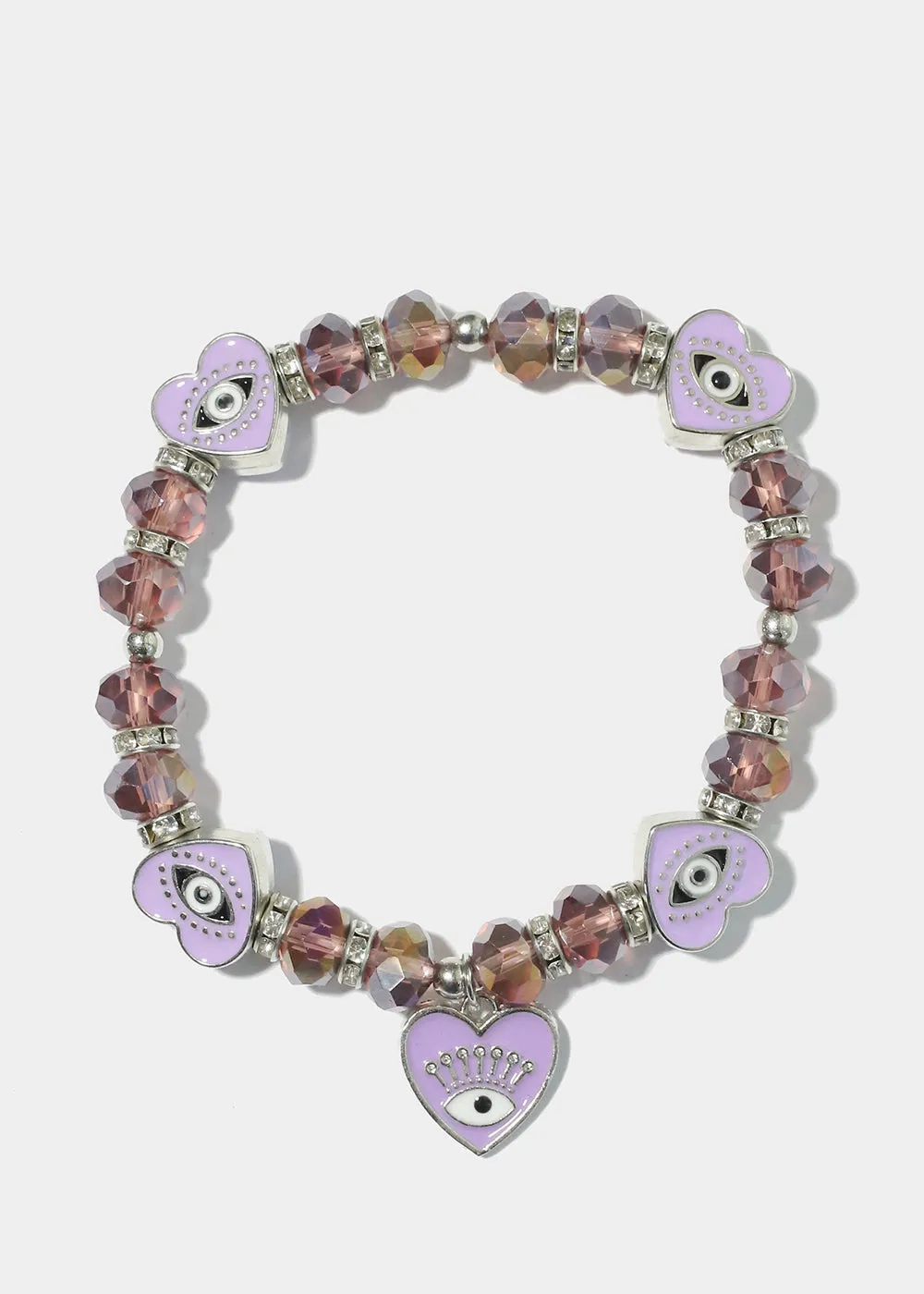 Heart with Evil Eye Charm Bracelet