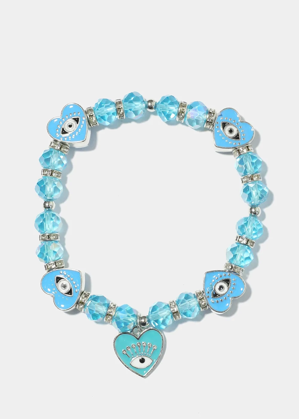 Heart with Evil Eye Charm Bracelet