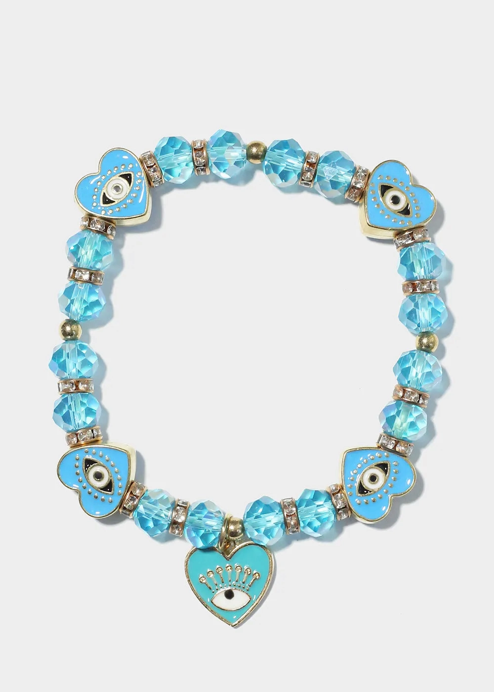 Heart with Evil Eye Charm Bracelet