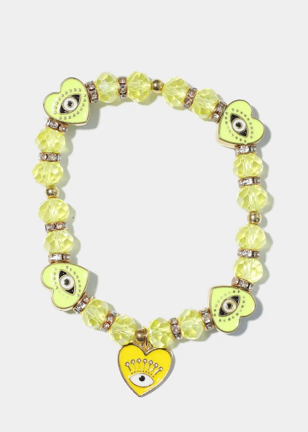 Heart with Evil Eye Charm Bracelet