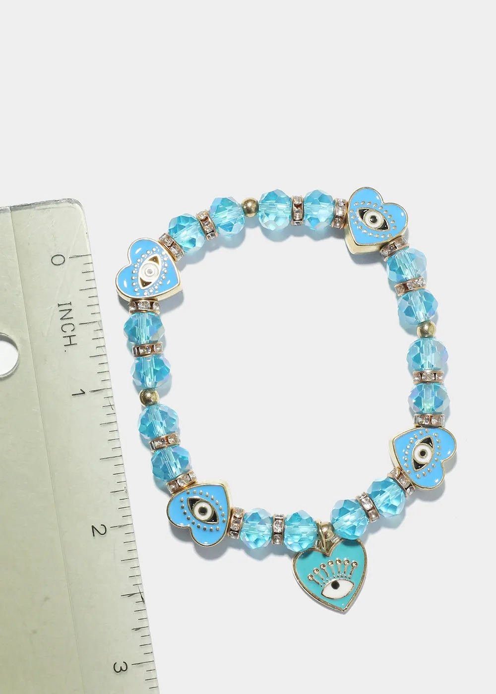 Heart with Evil Eye Charm Bracelet