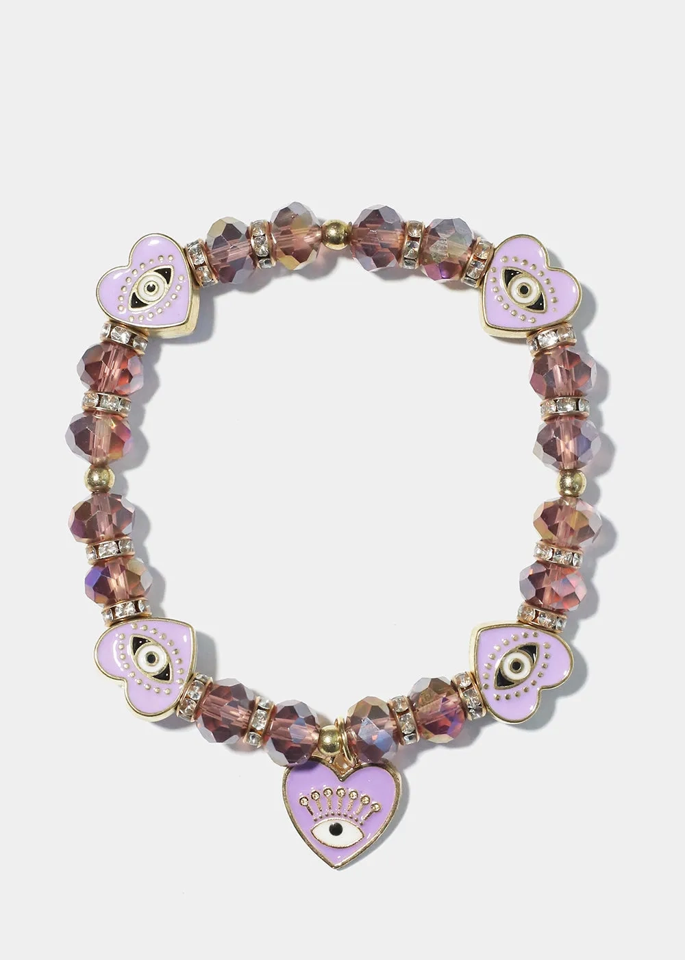 Heart with Evil Eye Charm Bracelet