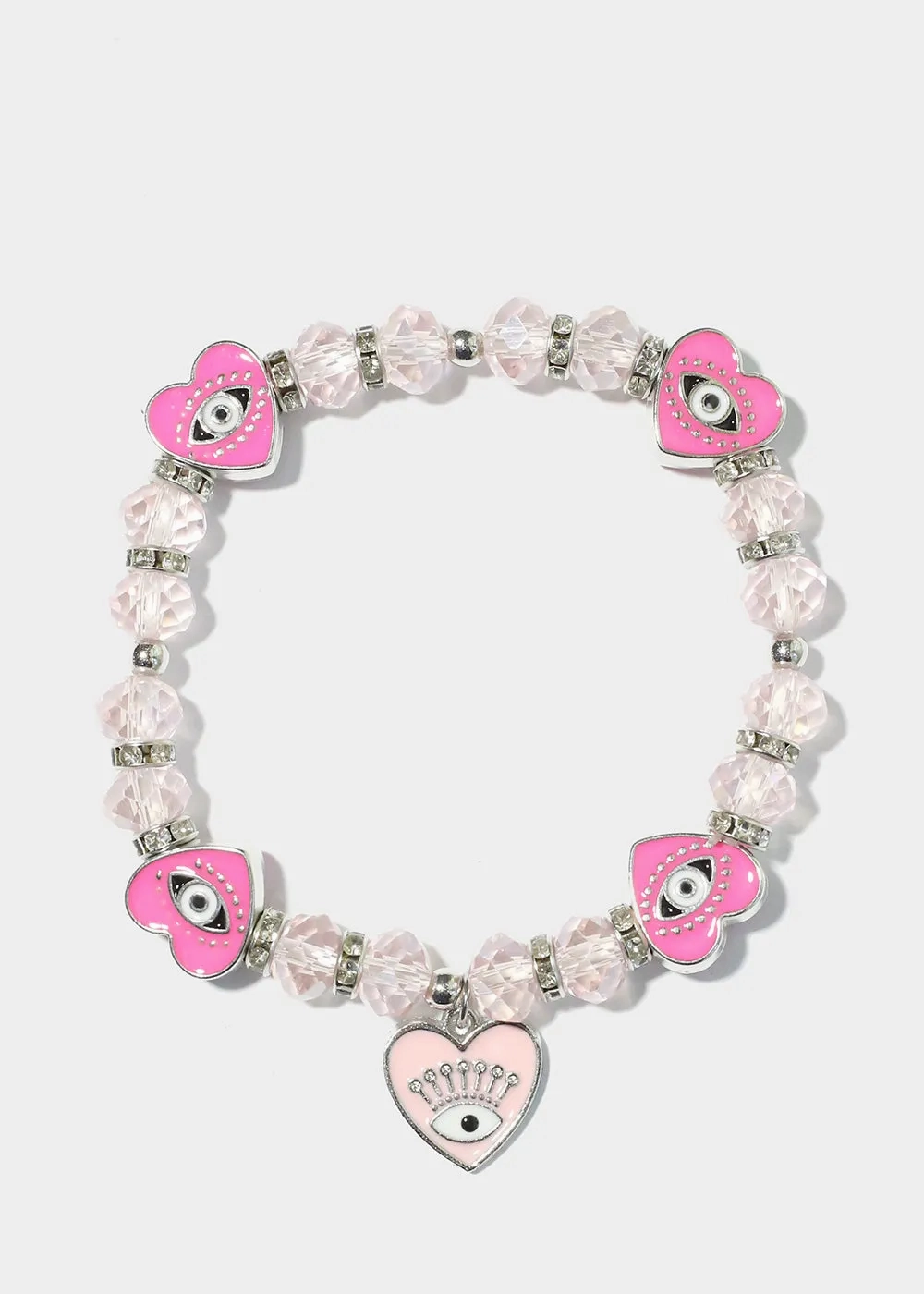 Heart with Evil Eye Charm Bracelet