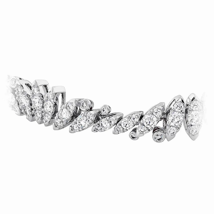 Hearts On Fire White Kites Feathers Line Diamond Bracelet