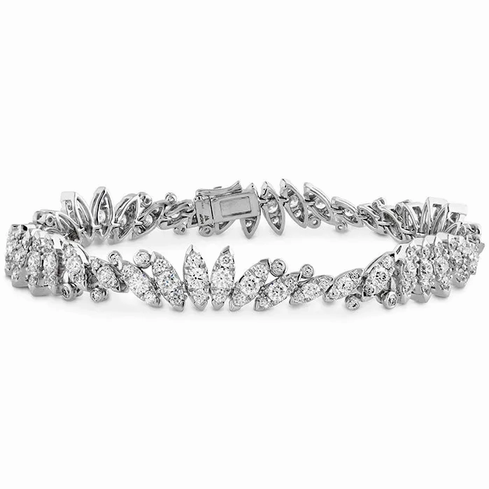 Hearts On Fire White Kites Feathers Line Diamond Bracelet