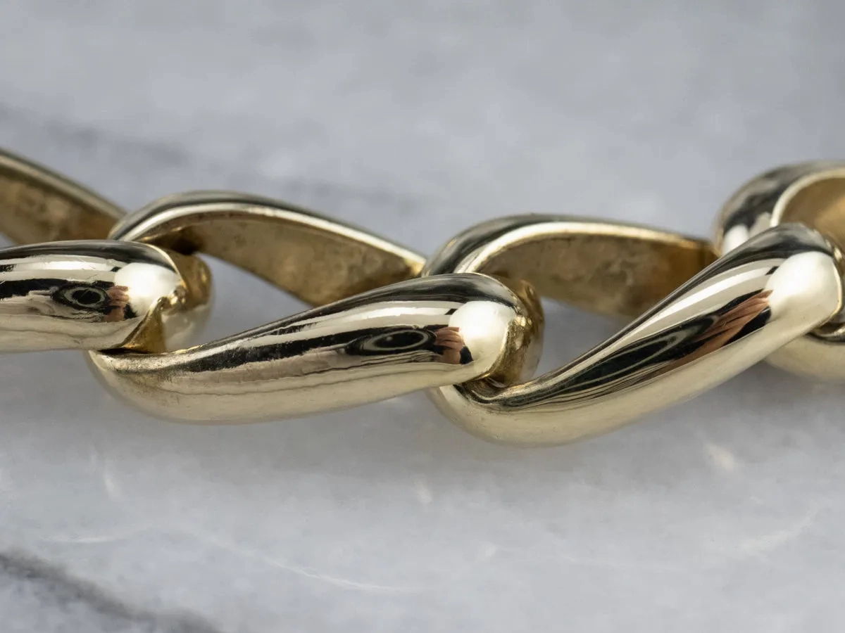 Heavy Gold Curb Chain Bracelet
