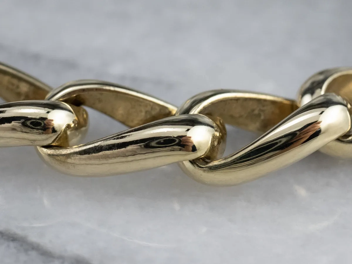Heavy Gold Curb Chain Bracelet
