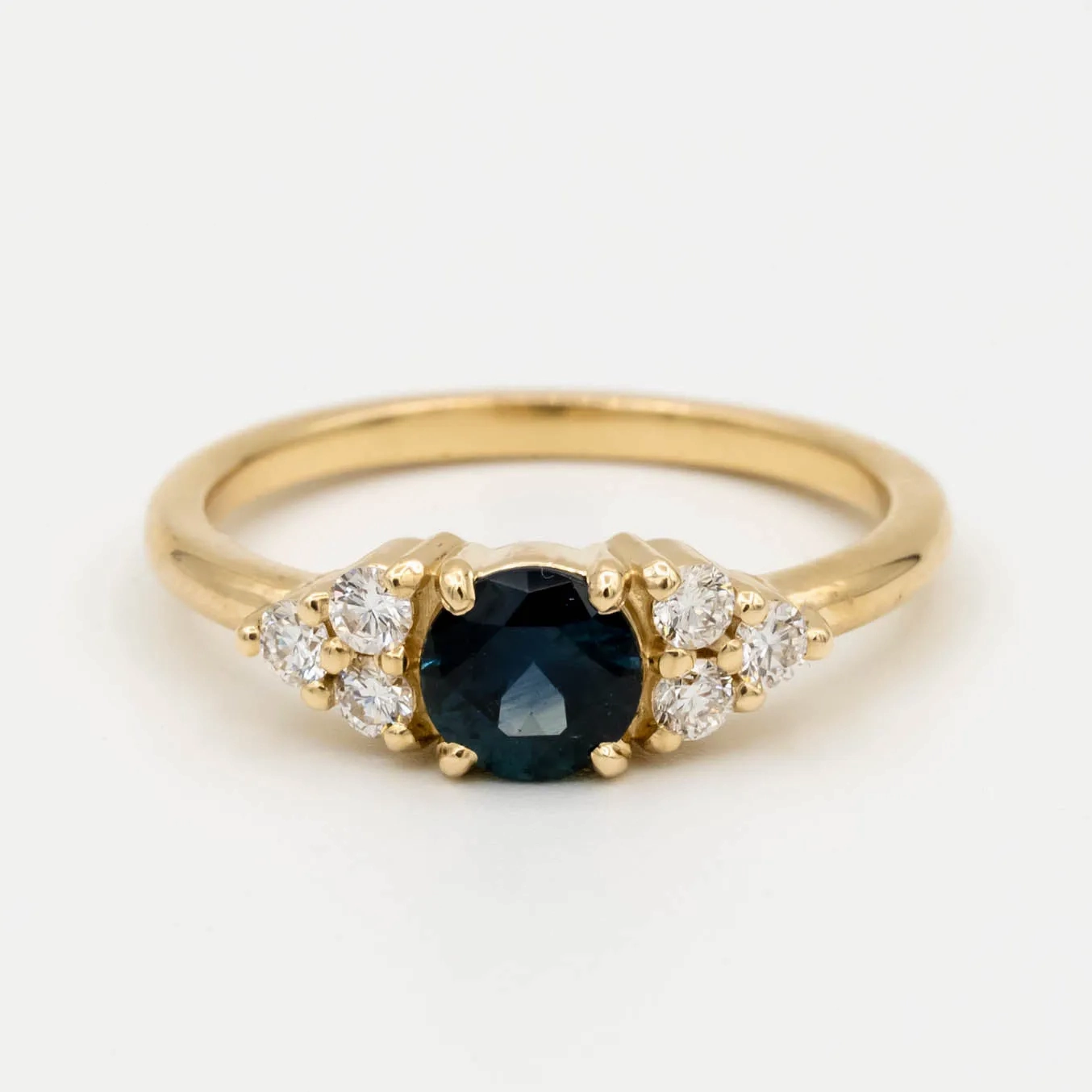 Holly Engagement Ring | .74 Montana Sapphire | 14k Yellow Gold