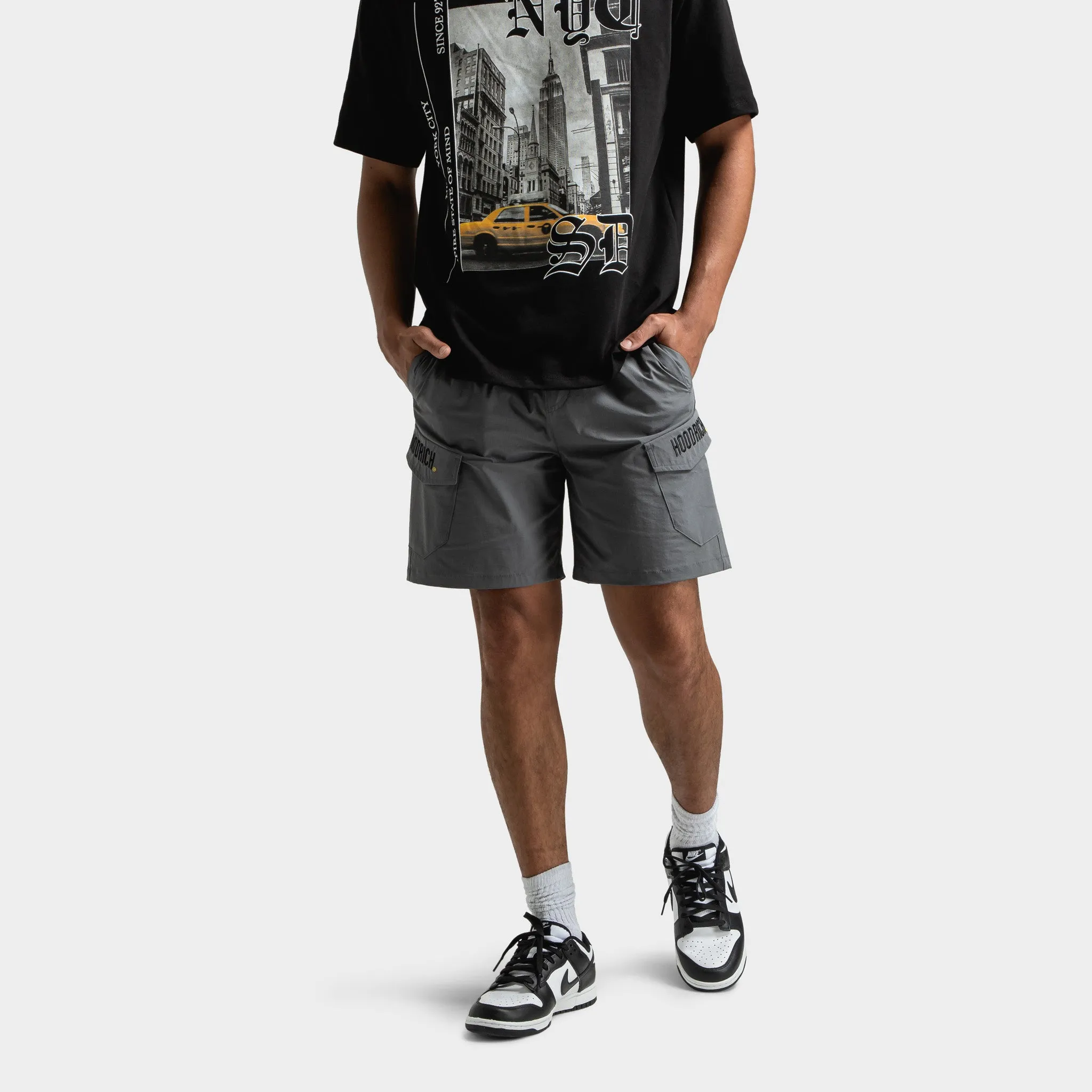 Hoodrich Hoodrich District Gewebte Cargo Shorts Lava Rauch / Schwarz - Litschi