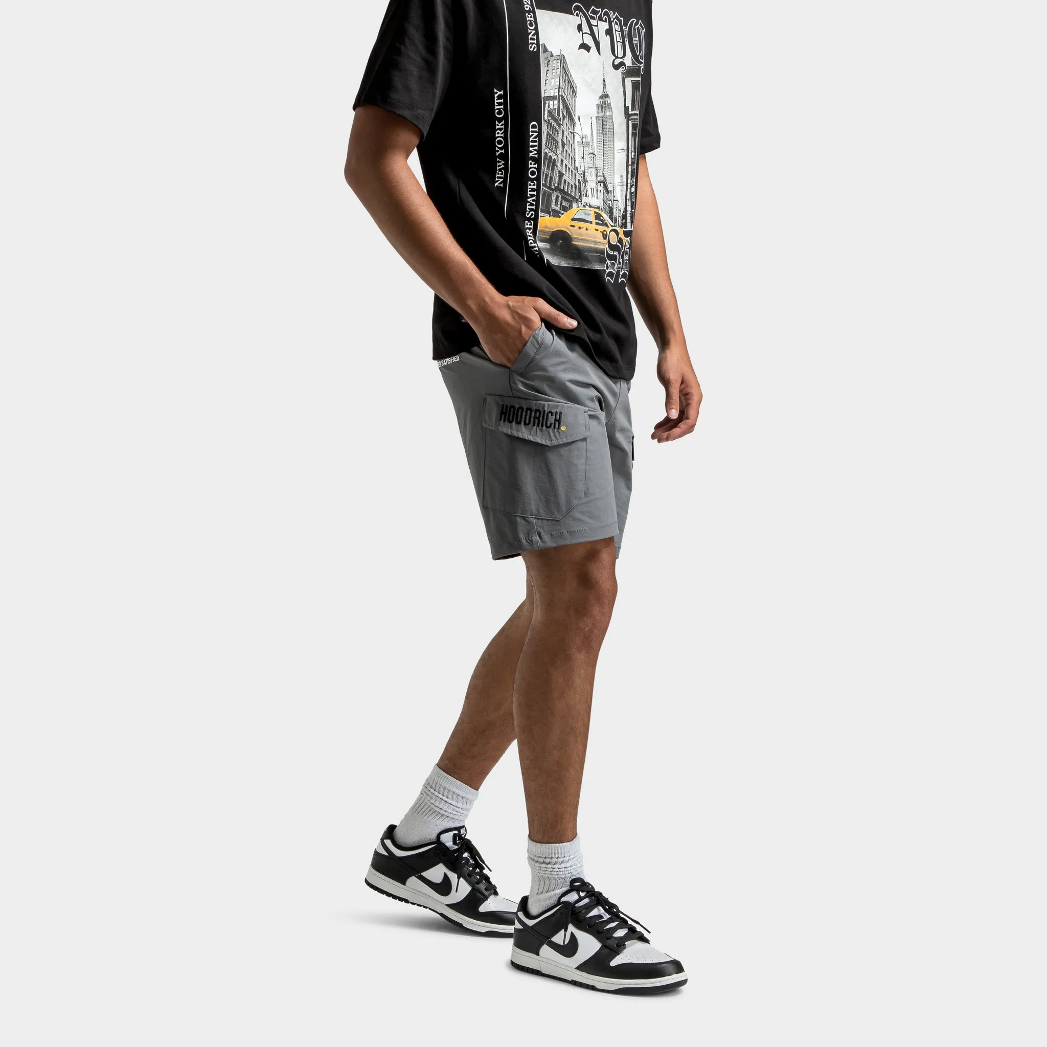 Hoodrich Hoodrich District Gewebte Cargo Shorts Lava Rauch / Schwarz - Litschi