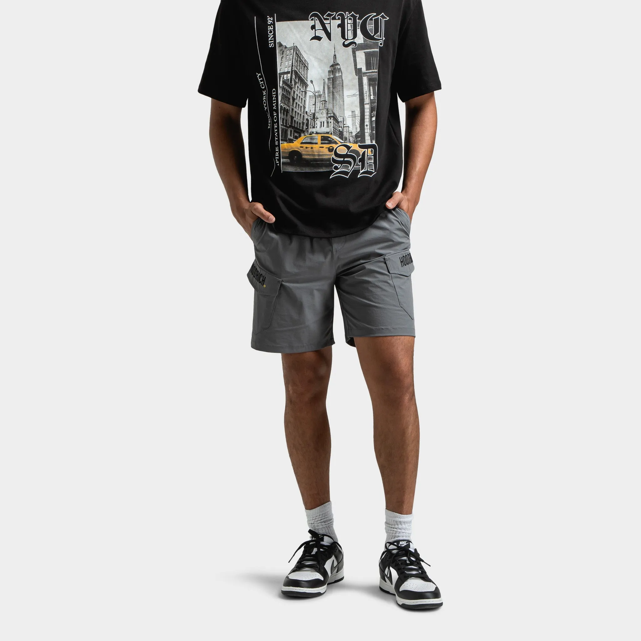 Hoodrich Hoodrich District Gewebte Cargo Shorts Lava Rauch / Schwarz - Litschi