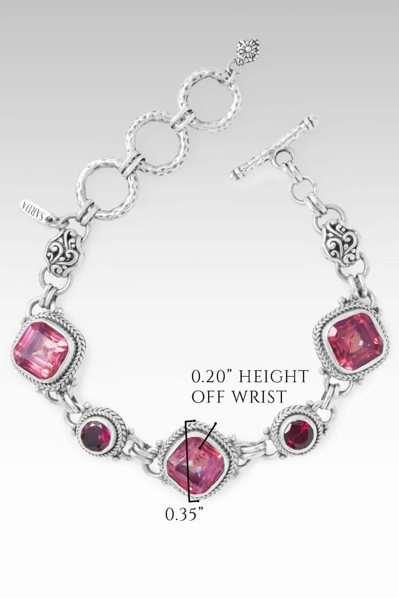 Hope Alive Bracelet? in Summer Peach? Mystic Quartz &amp; Rhodolite Garnet
