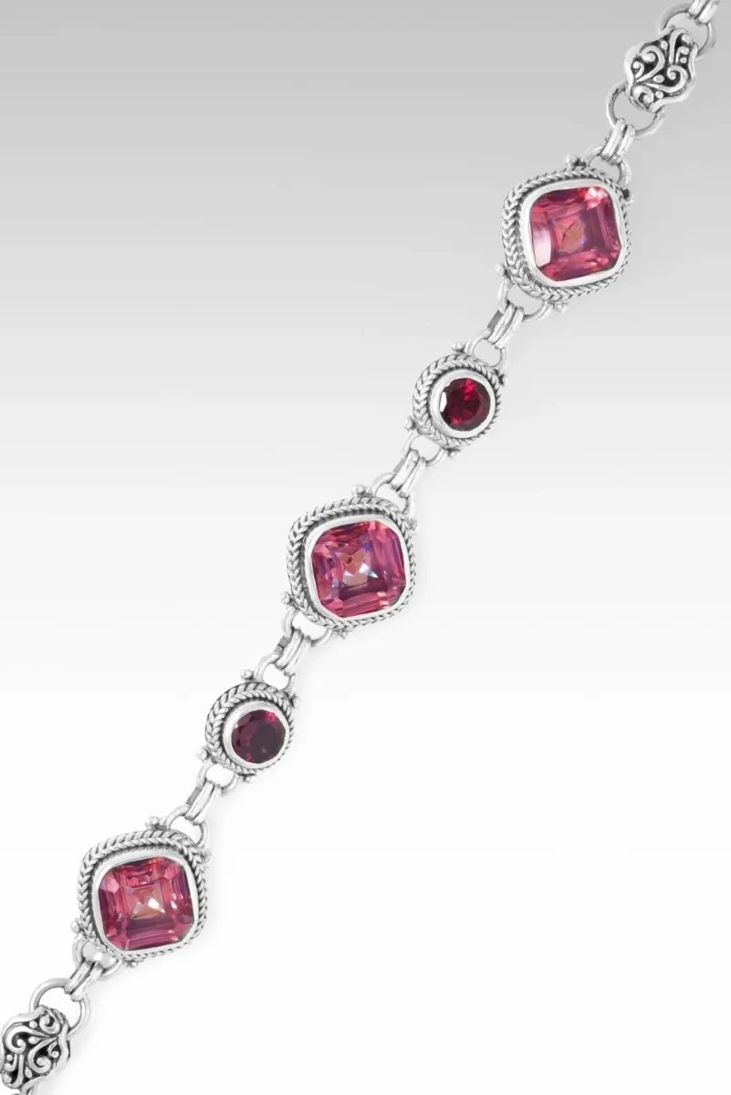 Hope Alive Bracelet? in Summer Peach? Mystic Quartz &amp; Rhodolite Garnet