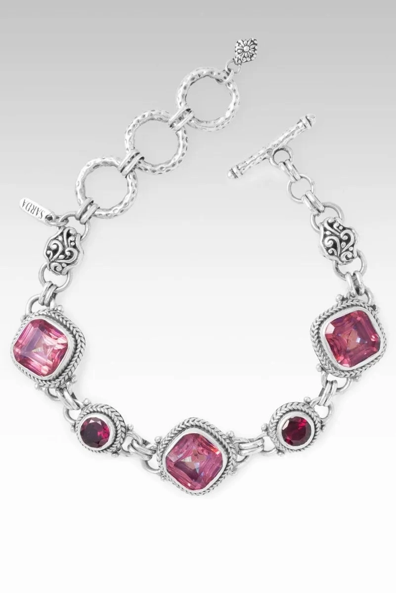 Hope Alive Bracelet? in Summer Peach? Mystic Quartz &amp; Rhodolite Garnet