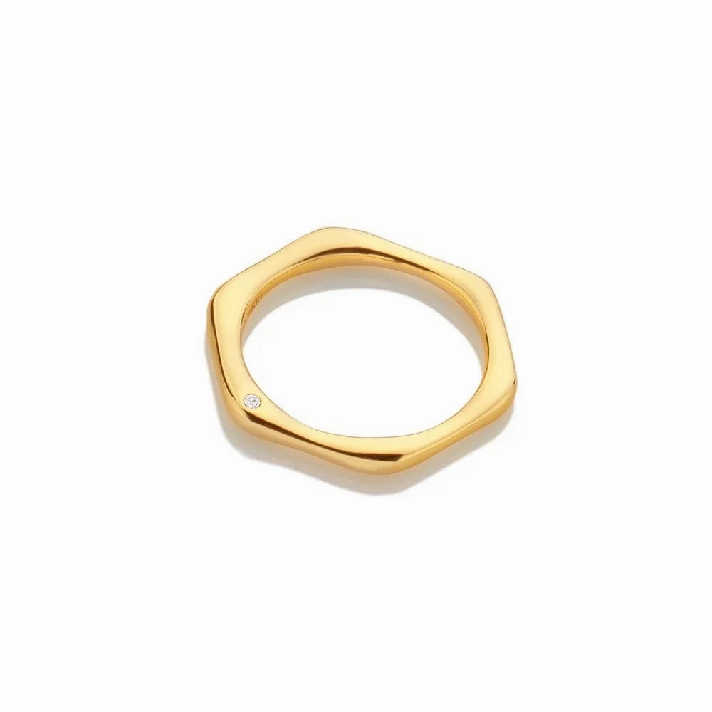 Hot Diamonds x Jac Jossa Fluid Gold Plated Sterling Silver Ring D