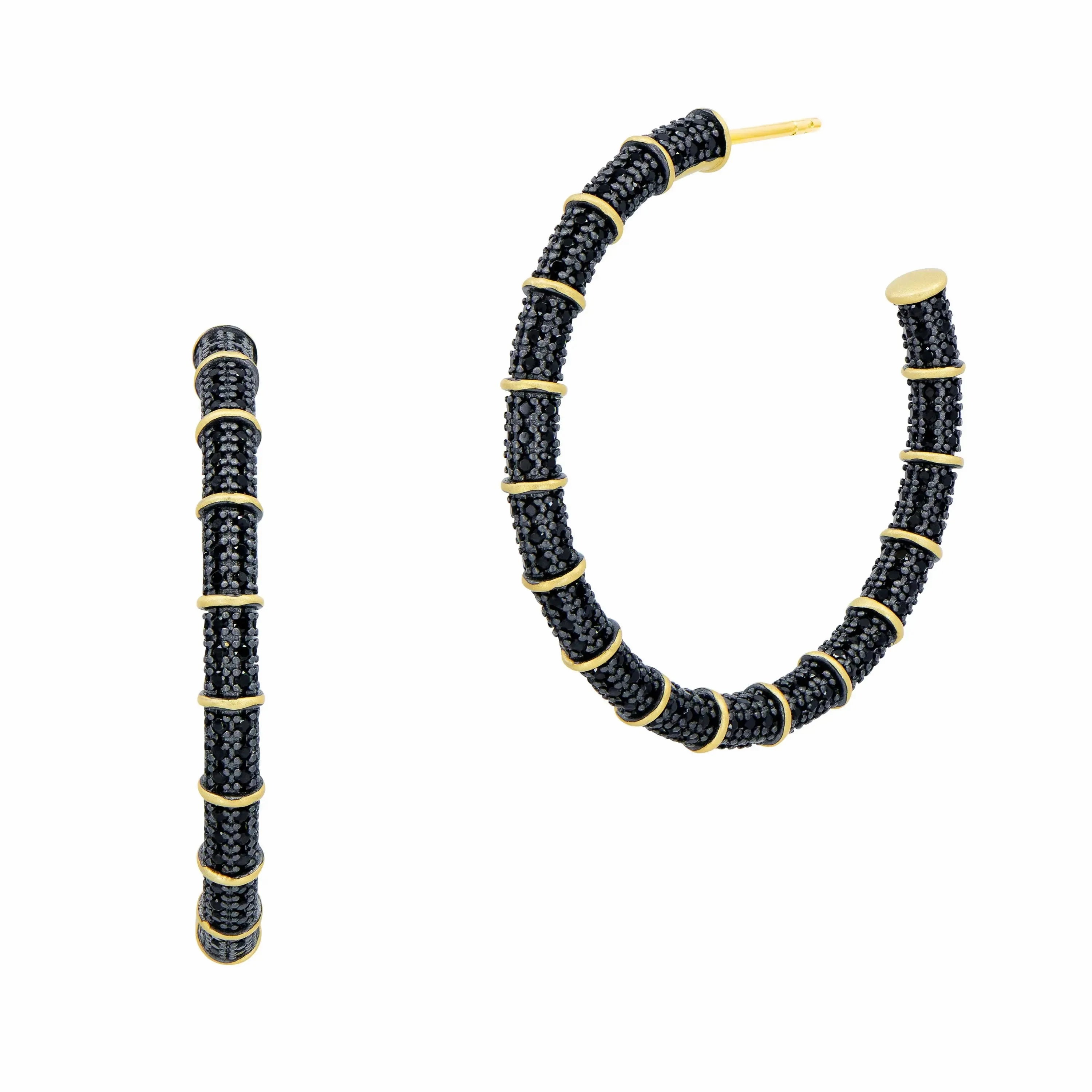 Industrial Finish Cobblestone Hoop Earrings