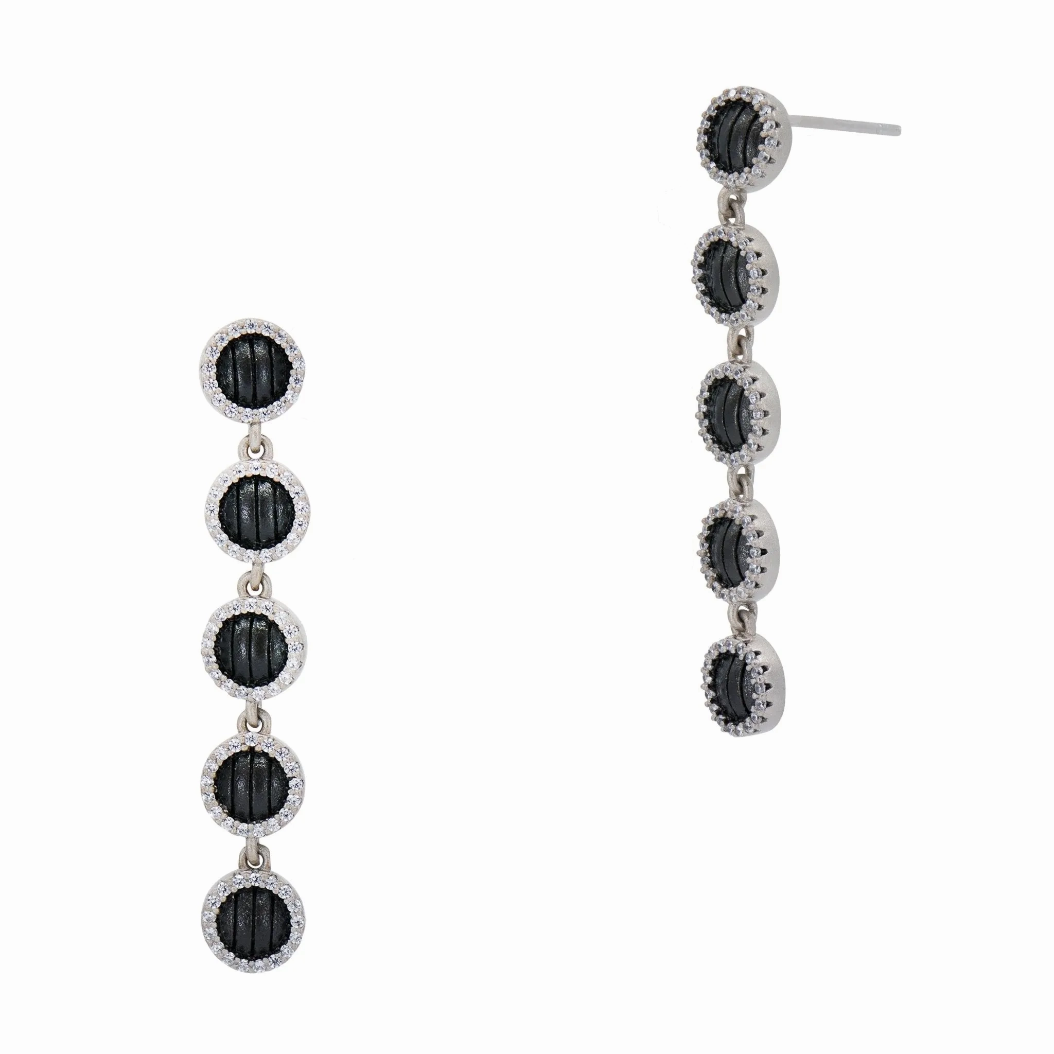 Industrial Finish Pav?? Grit Drop Earrings