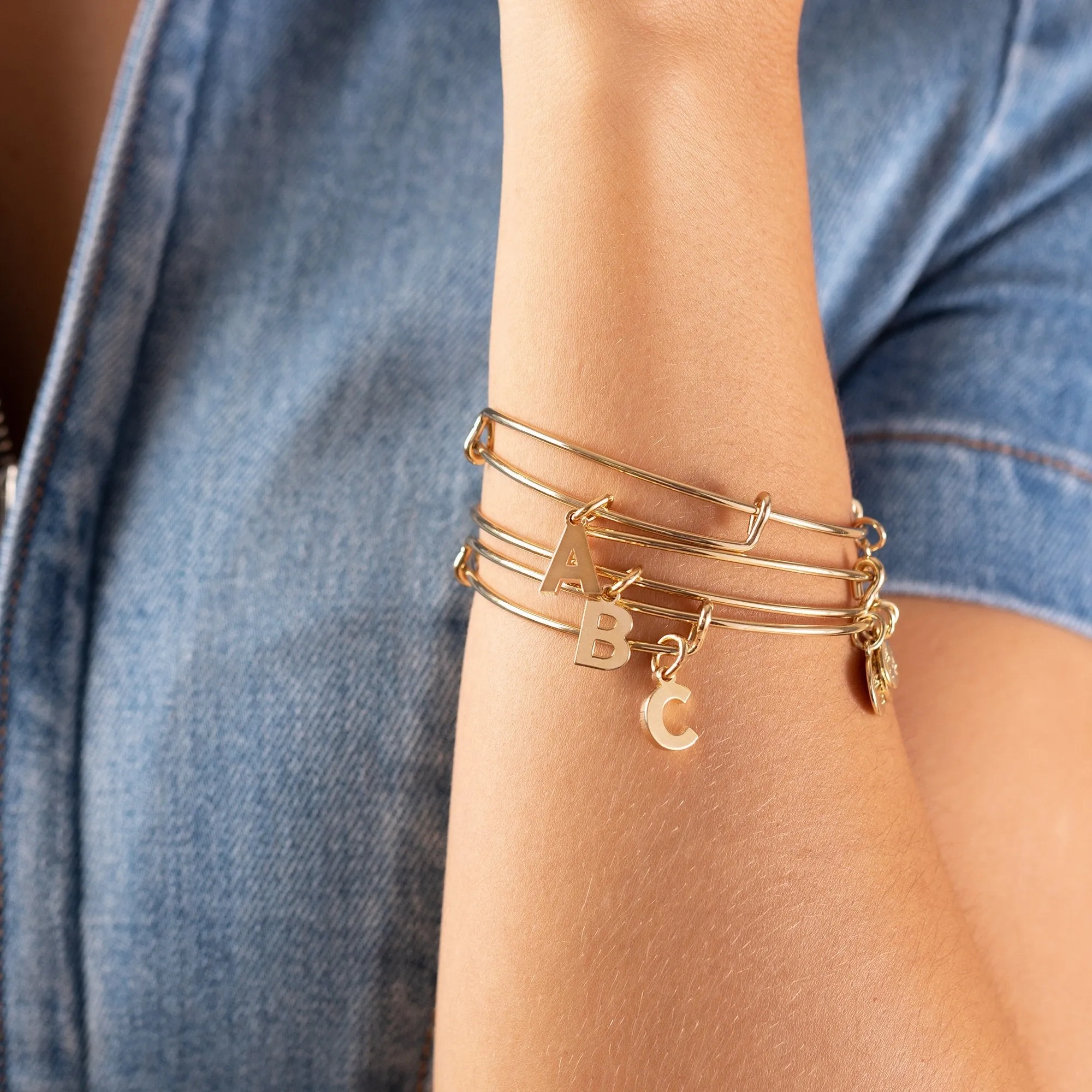 Initial P Charm Bangle