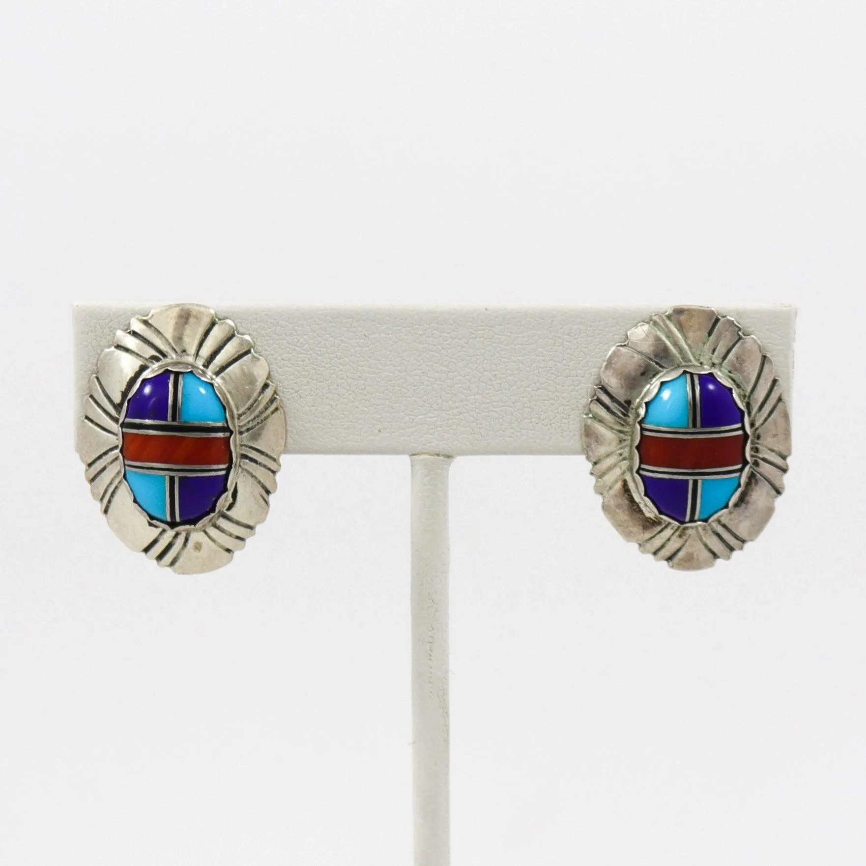 Inlay Clip Earrings