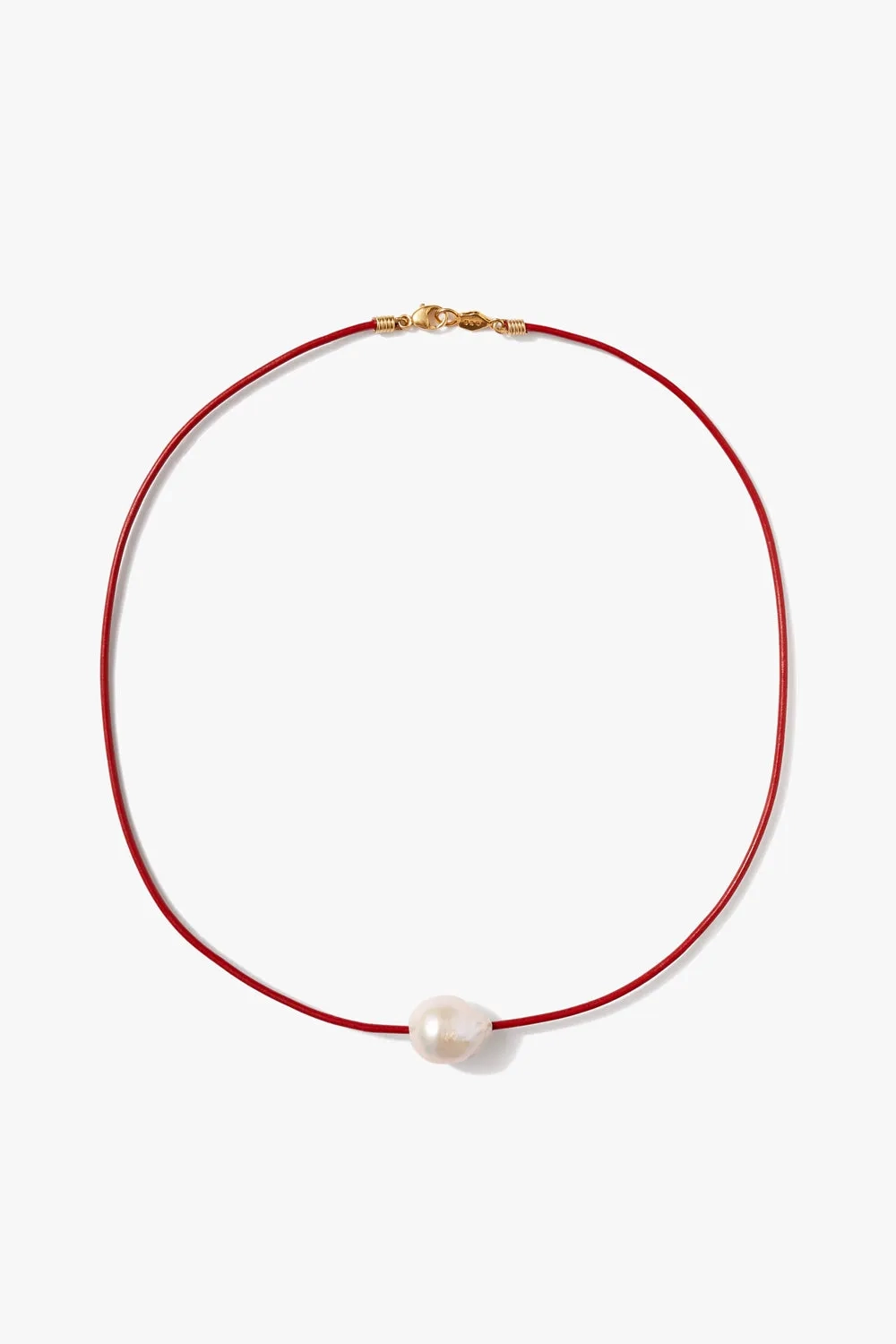 Isla Pearl Necklace Red