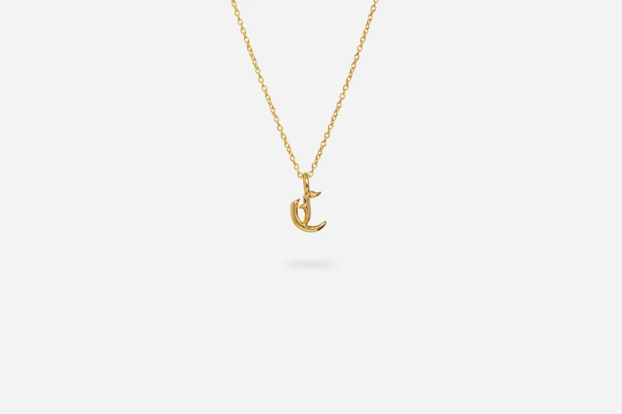 IX C Letter 22K Gold Plated Pendant