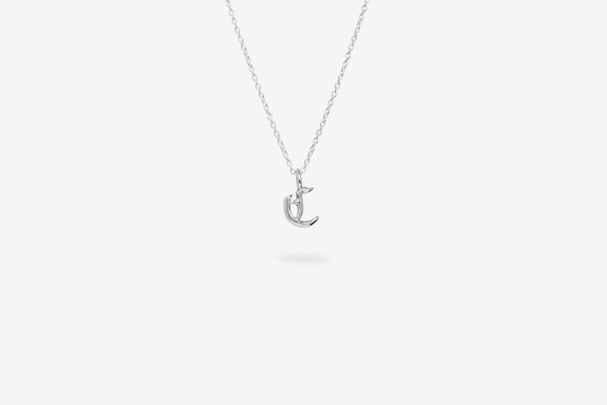 IX C Letter Silver Pendant