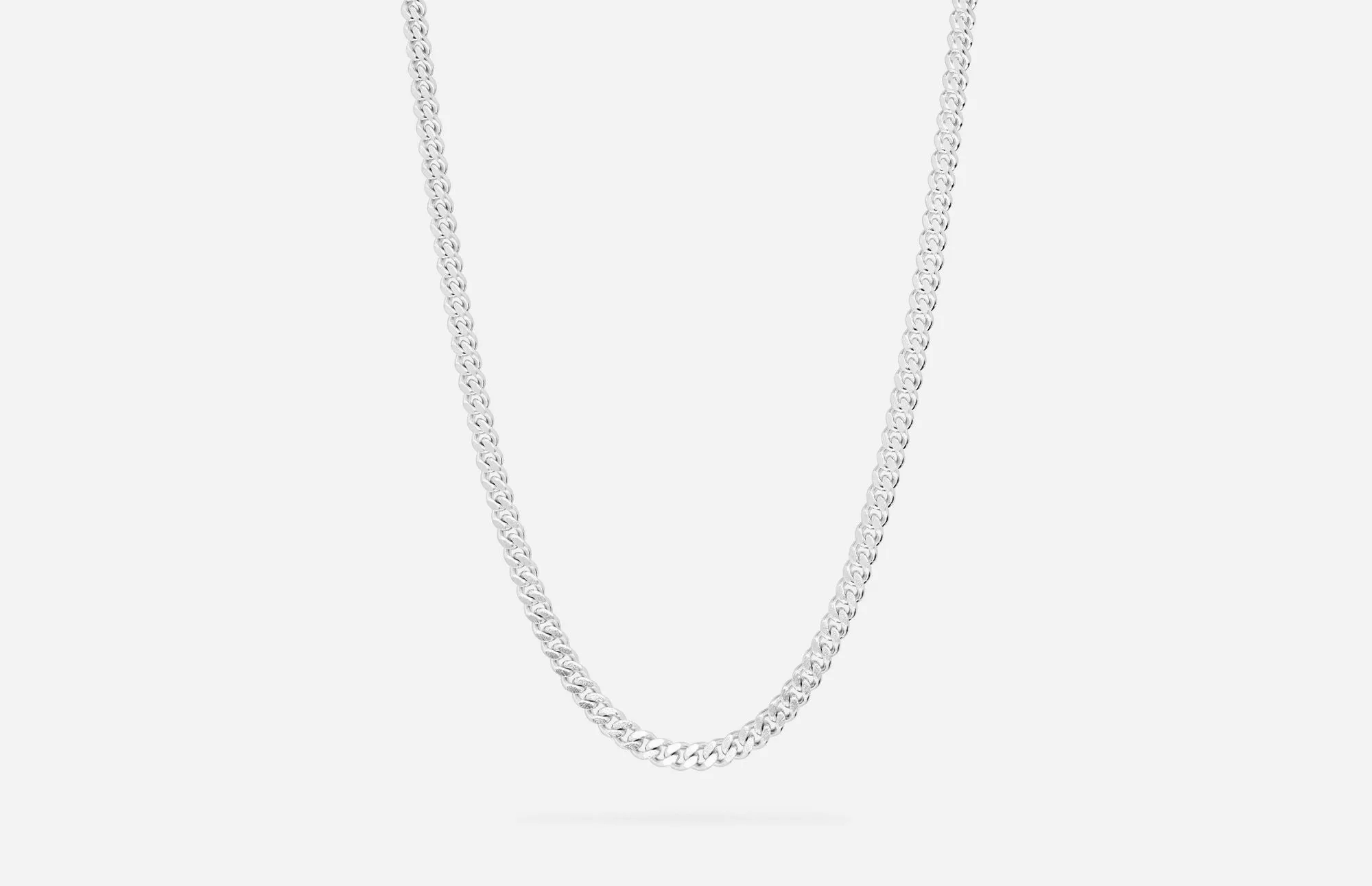 IX Curb BrushedSilver Necklace