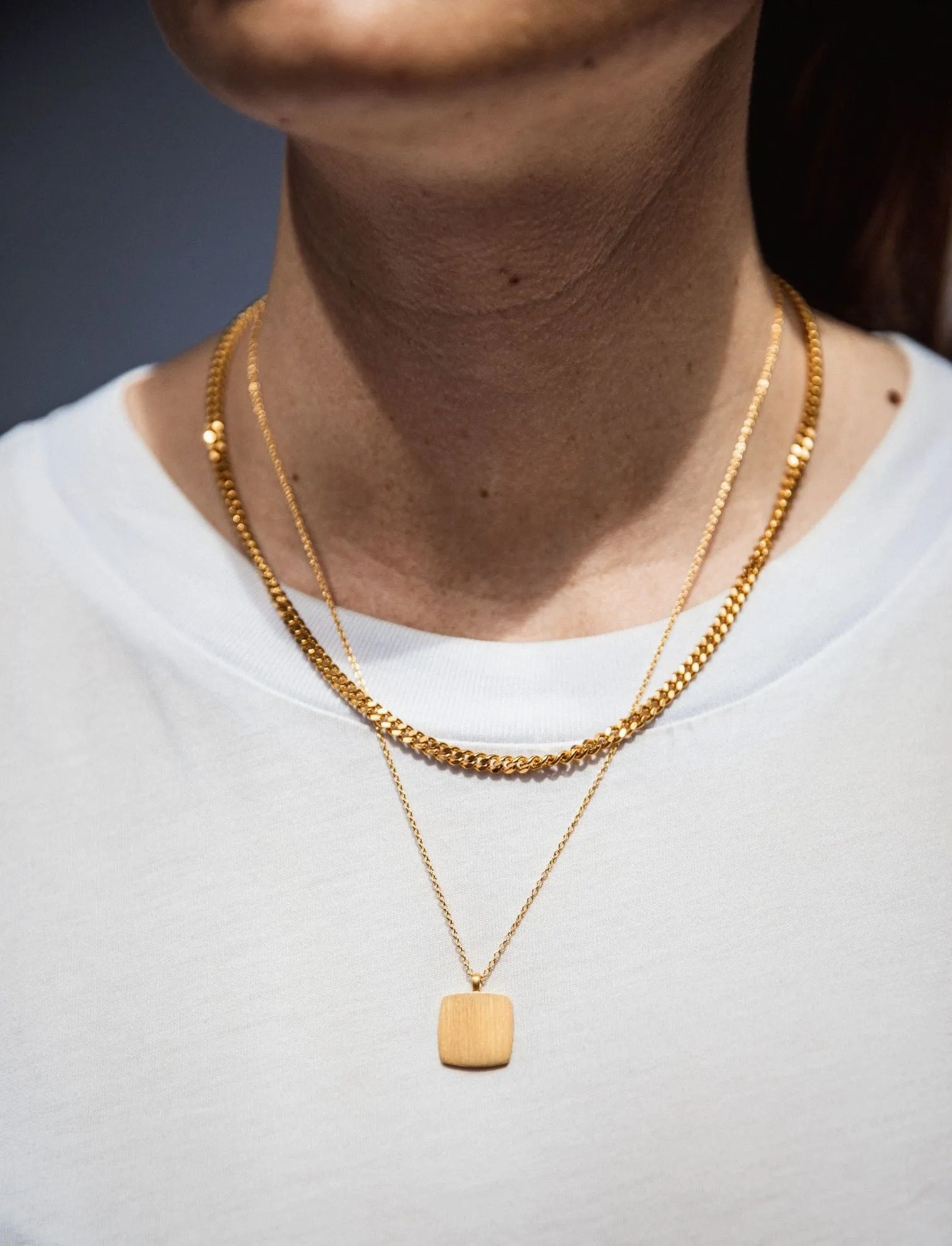 IX Cushion Gold Plated Pendant