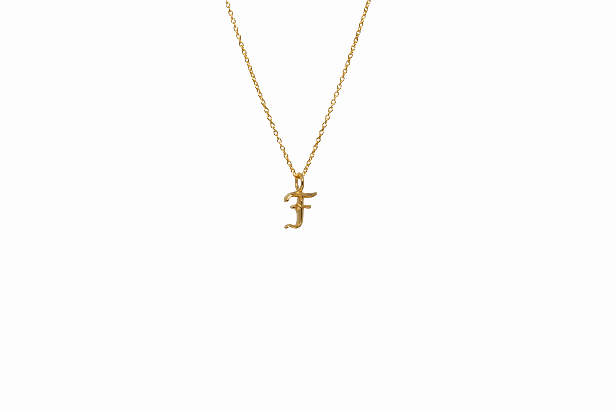 IX F Letter 22K Gold Plated Pendant