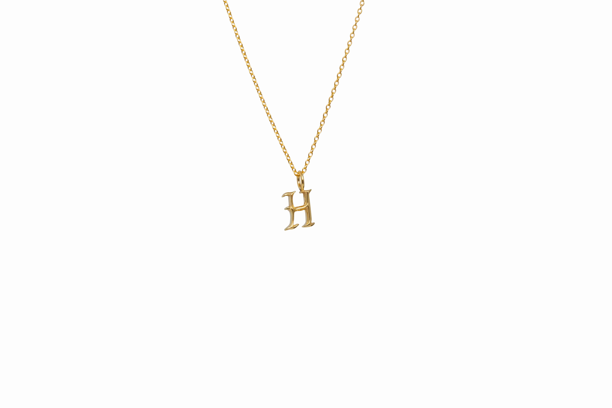 IX H Letter 22K Gold Plated Pendant