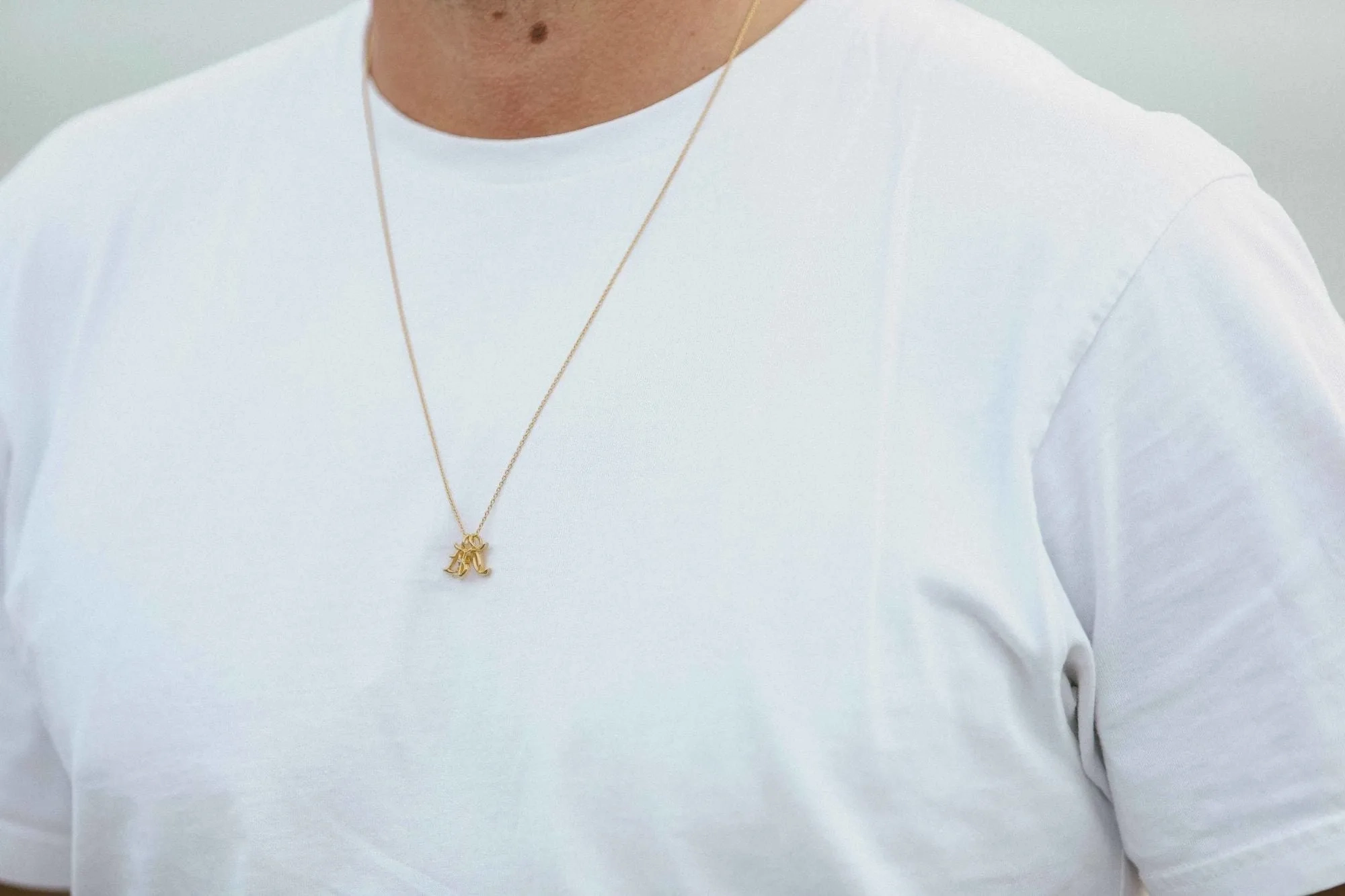 IX H Letter 22K Gold Plated Pendant