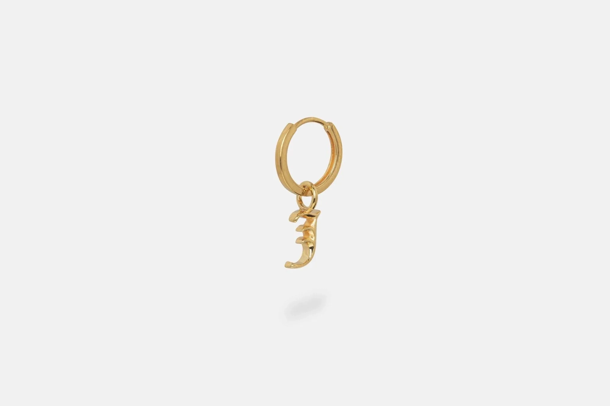 IX J Letter 22K Gold Plated Pendant