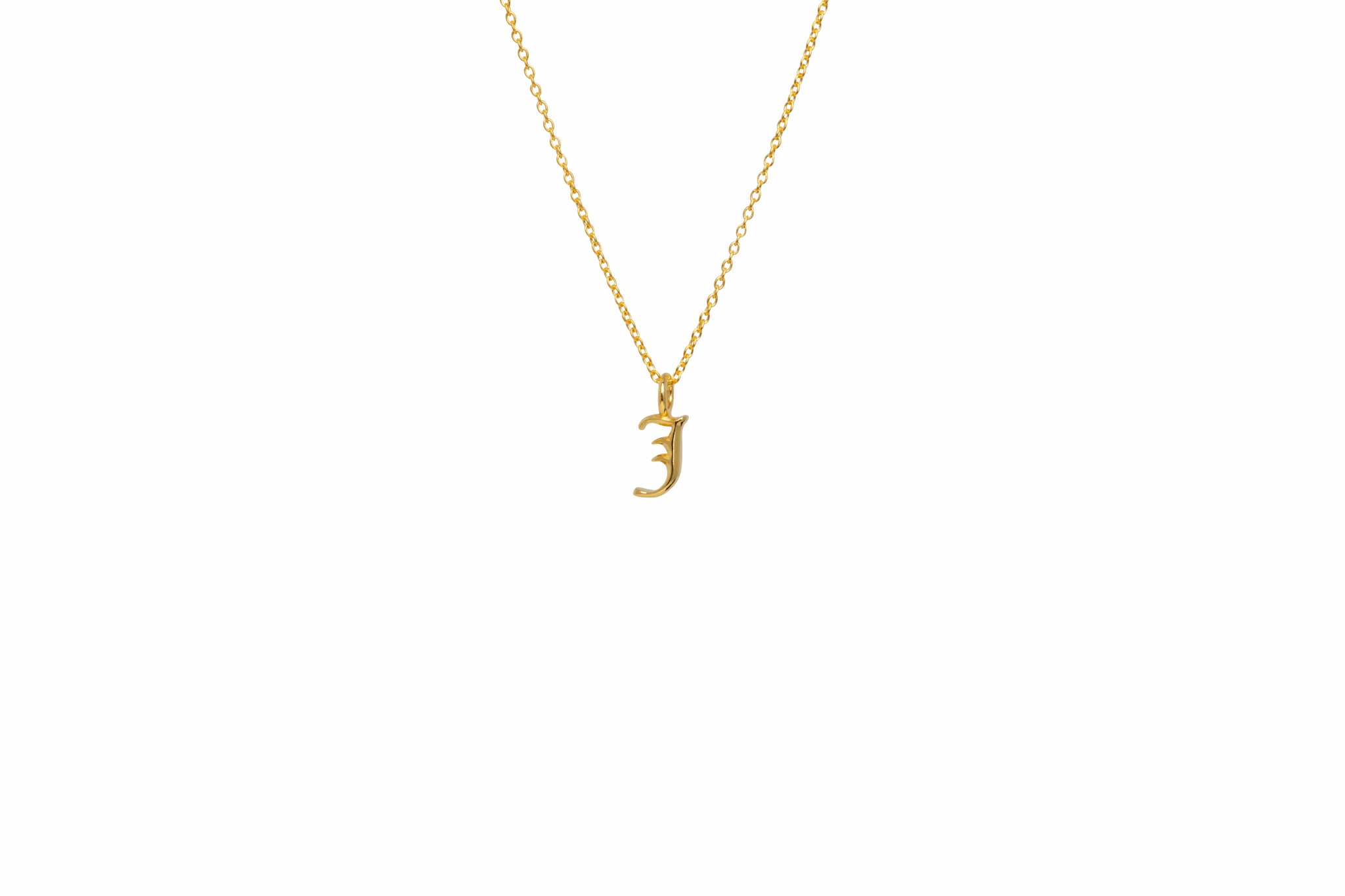 IX J Letter 22K Gold Plated Pendant
