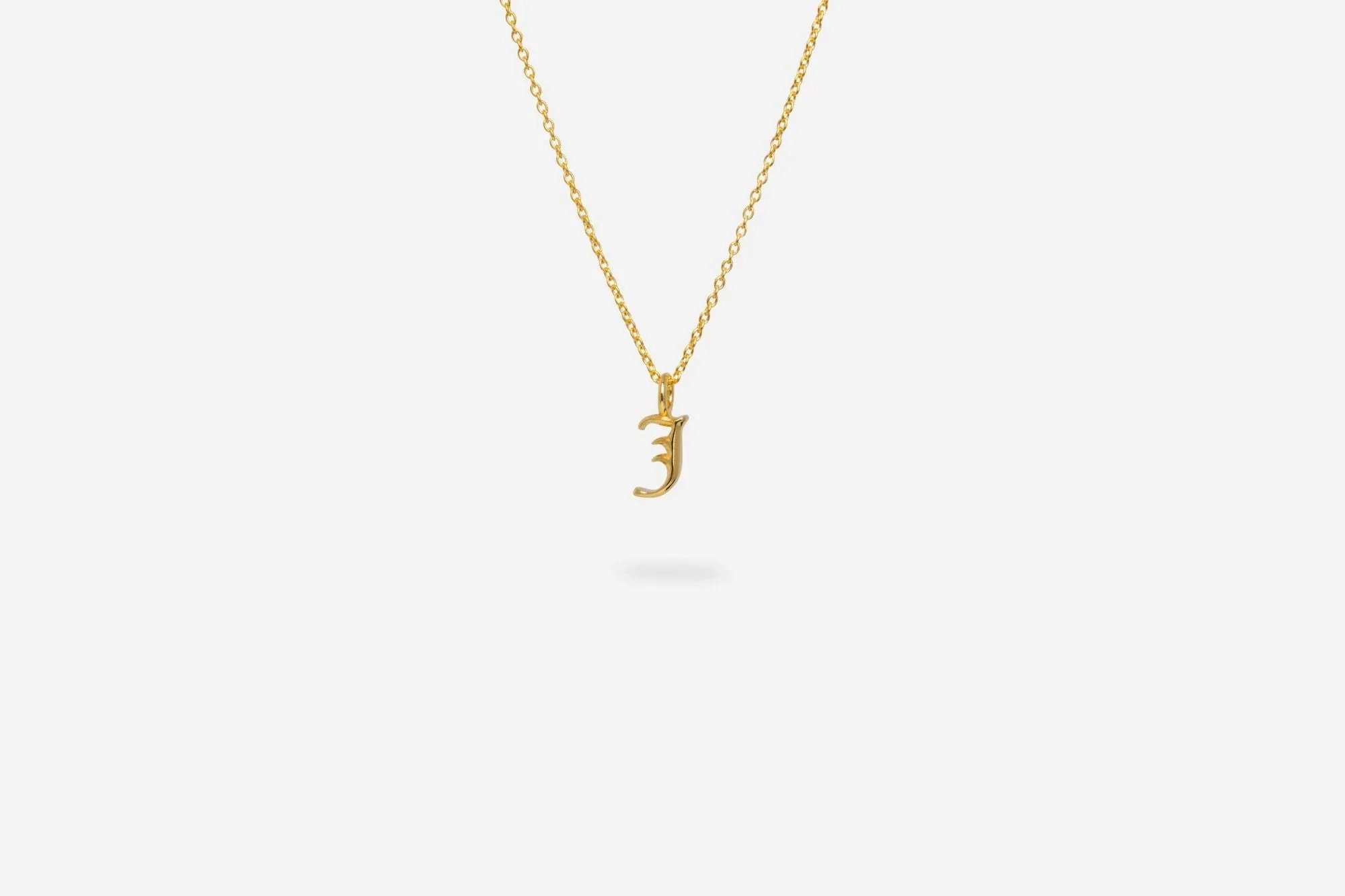 IX J Letter 22K Gold Plated Pendant