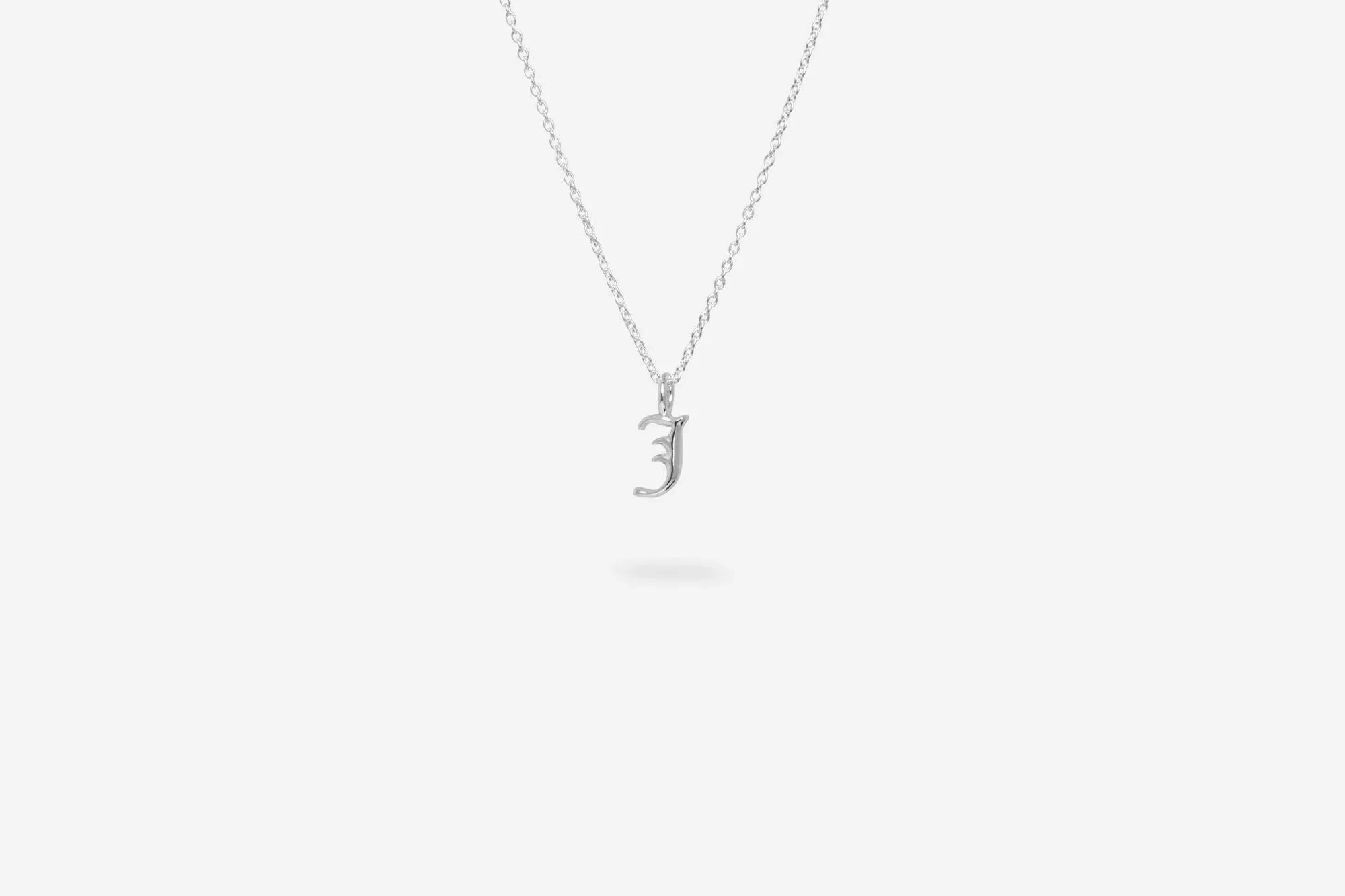 IX J Letter Silver Pendant
