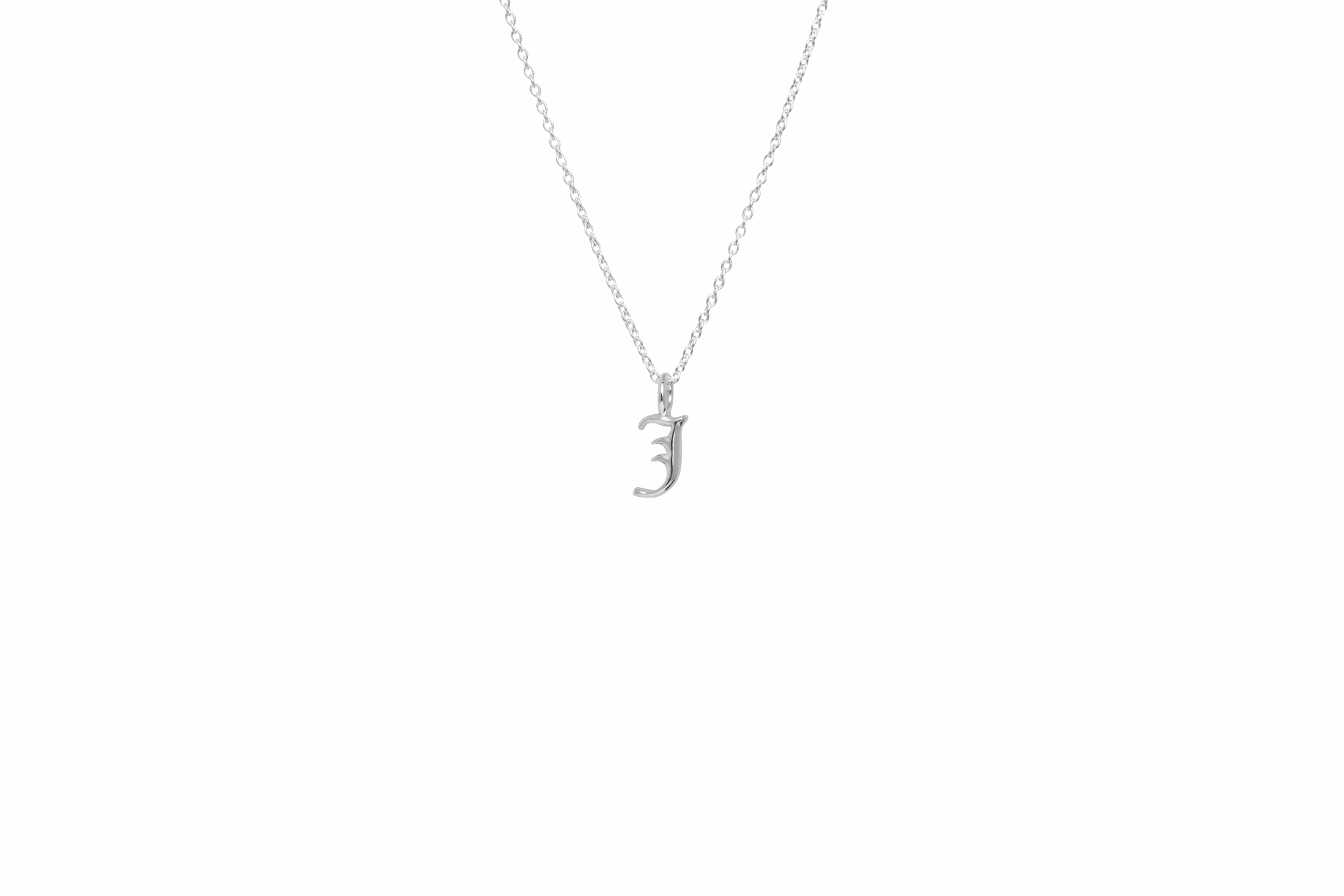 IX J Letter Silver Pendant