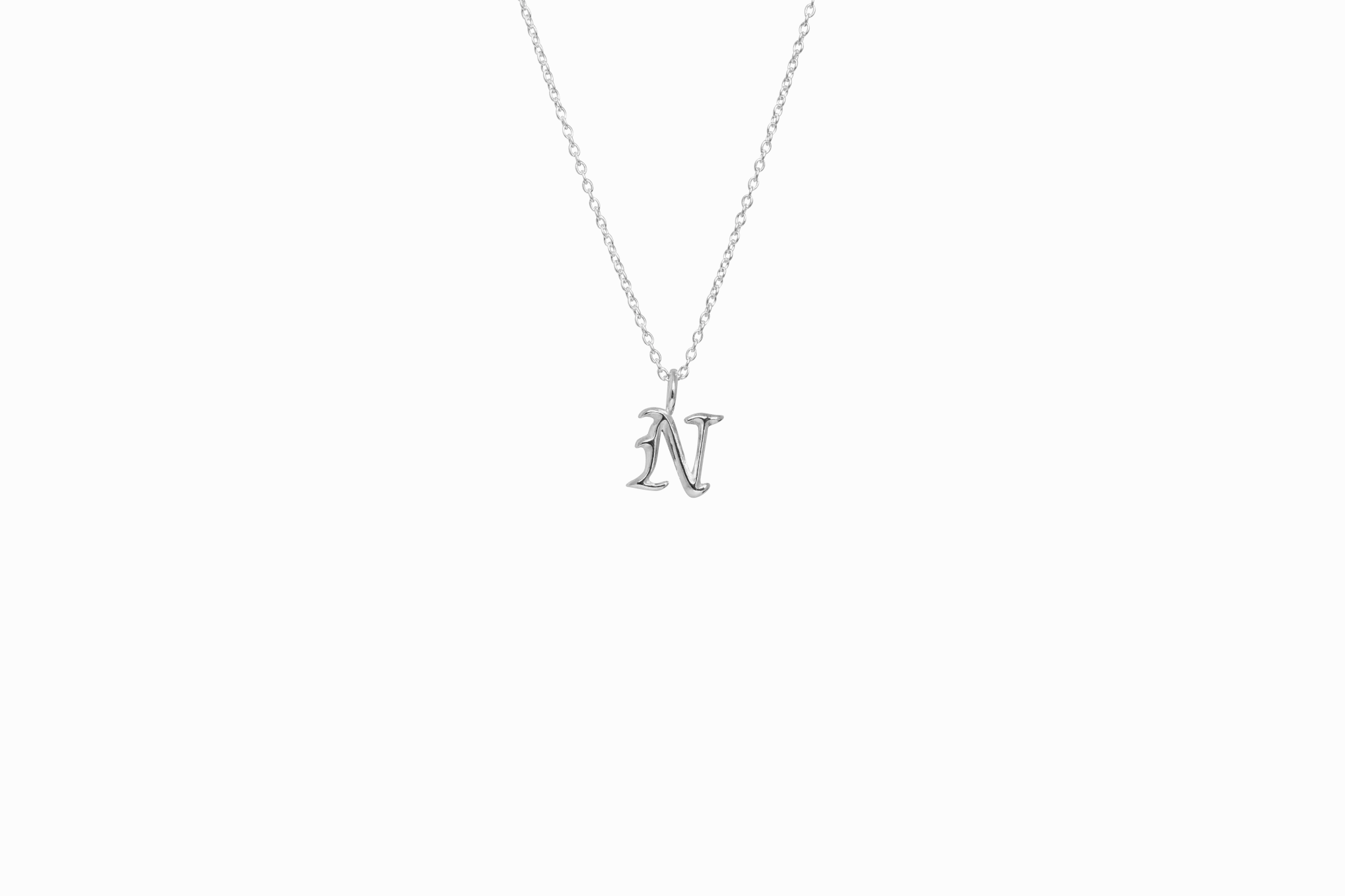 IX N Letter Silver Pendant