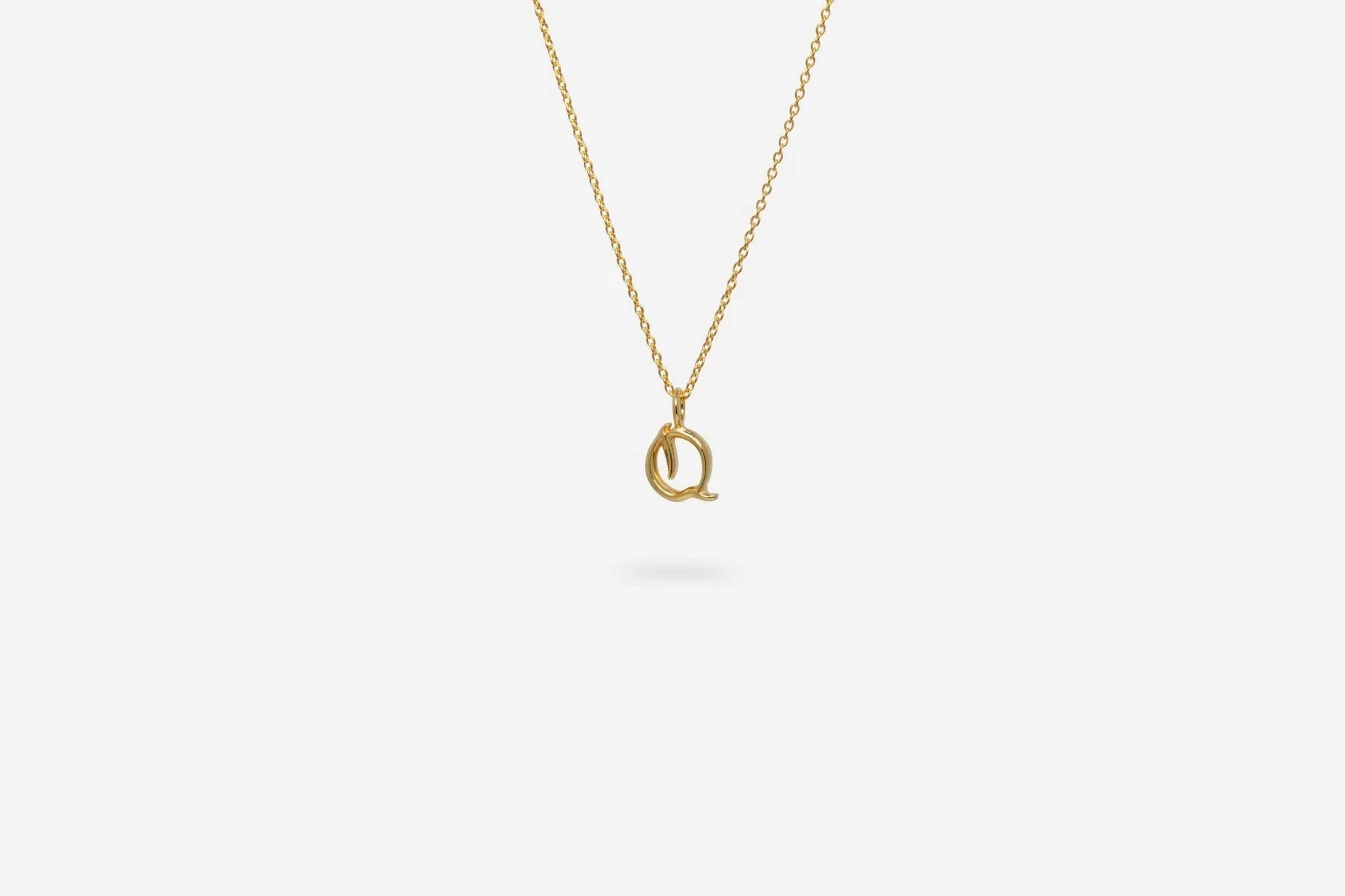 IX Q Letter 22K Gold Plated Pendant