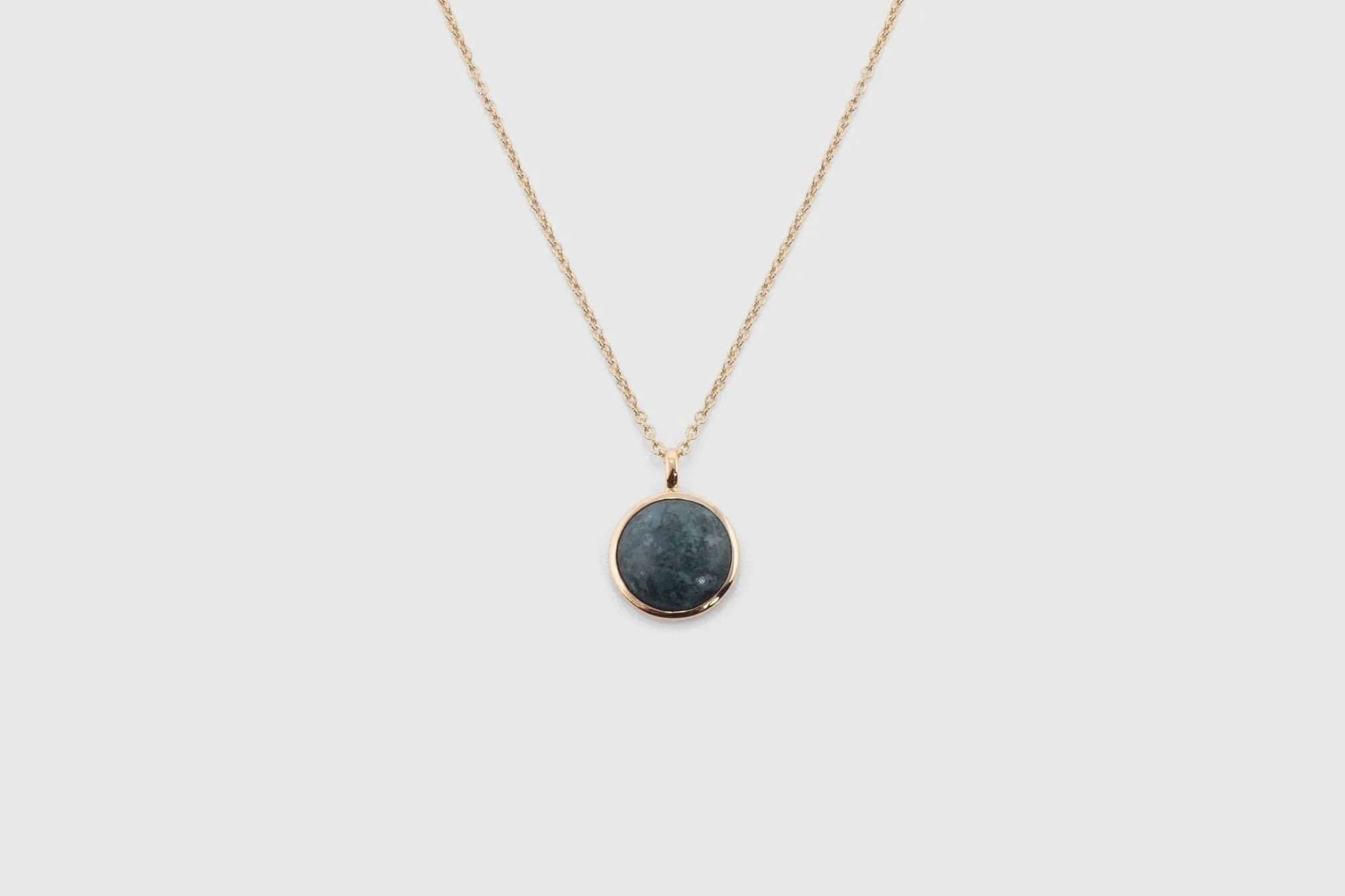 IX Round Marble Gold Plated Pendant