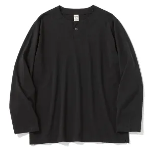 Jackman Langarm-Henley-Shirt Schwarz
