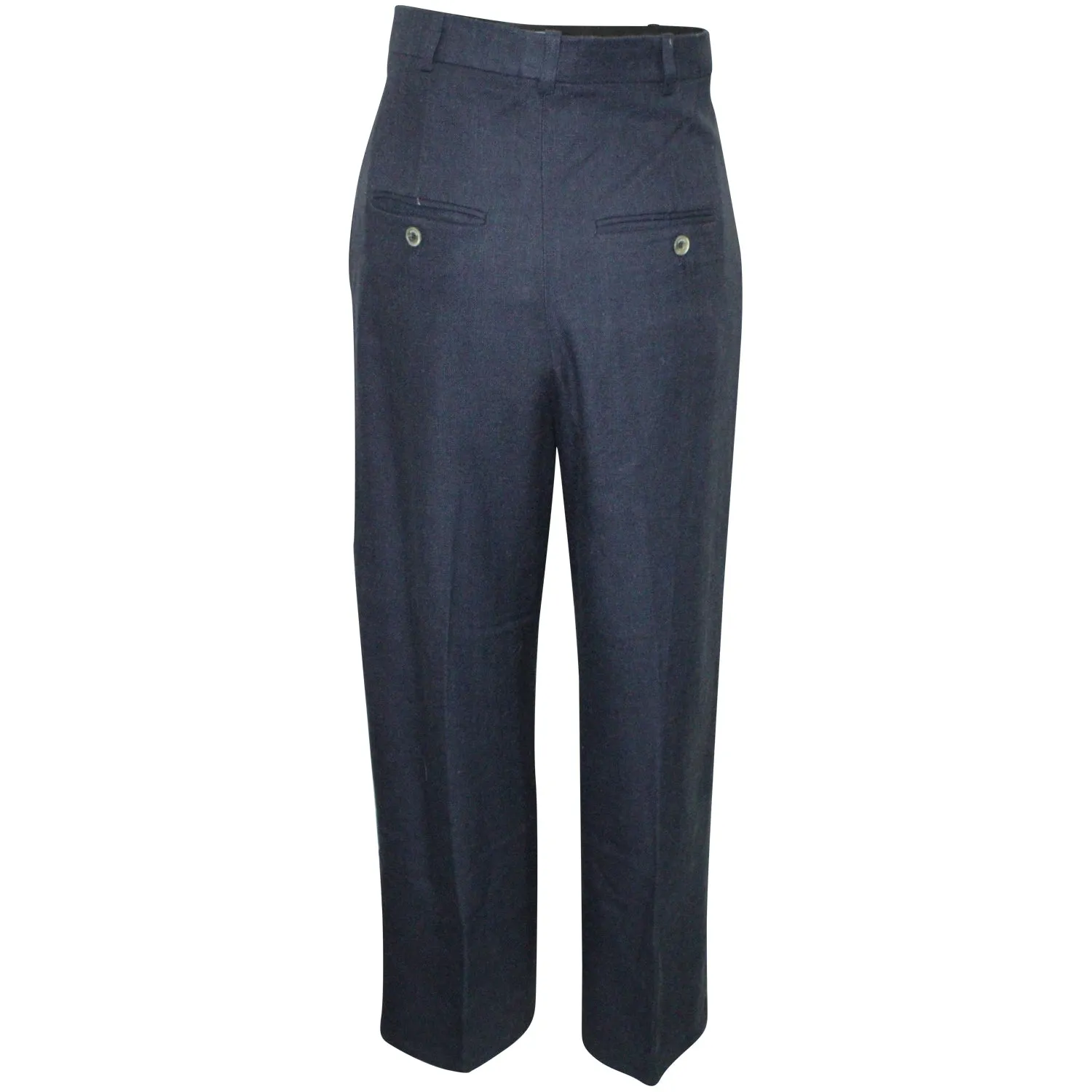 Jacquemus High-Waist Straight-Leg Hose in Marineblauem Leinen