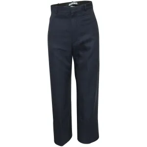 Jacquemus High-Waist Straight-Leg Hose in Marineblauem Leinen