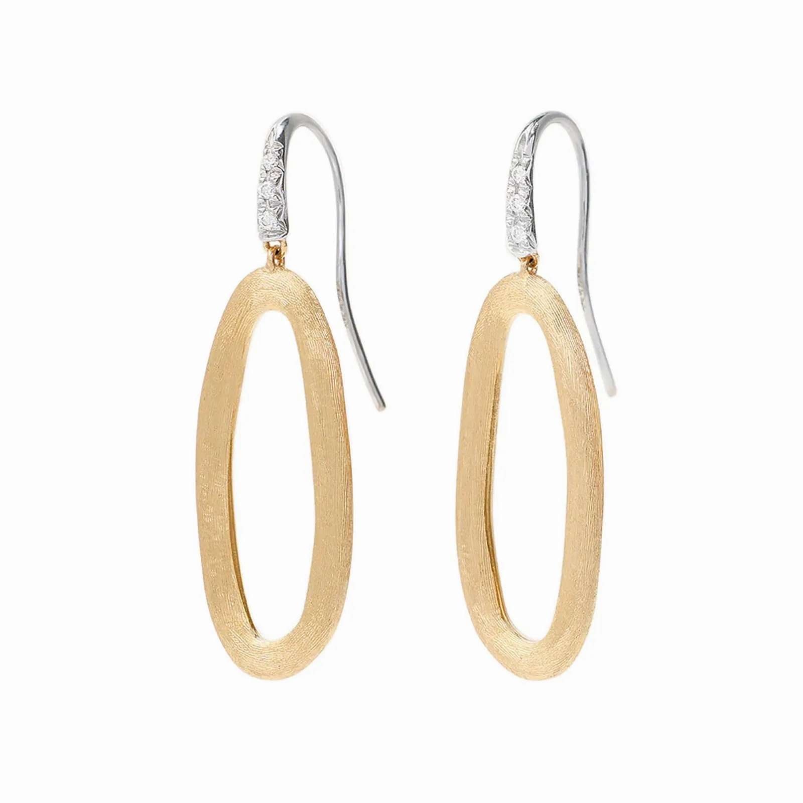 Jaipur Oval Link Diamond Hook Earrings
