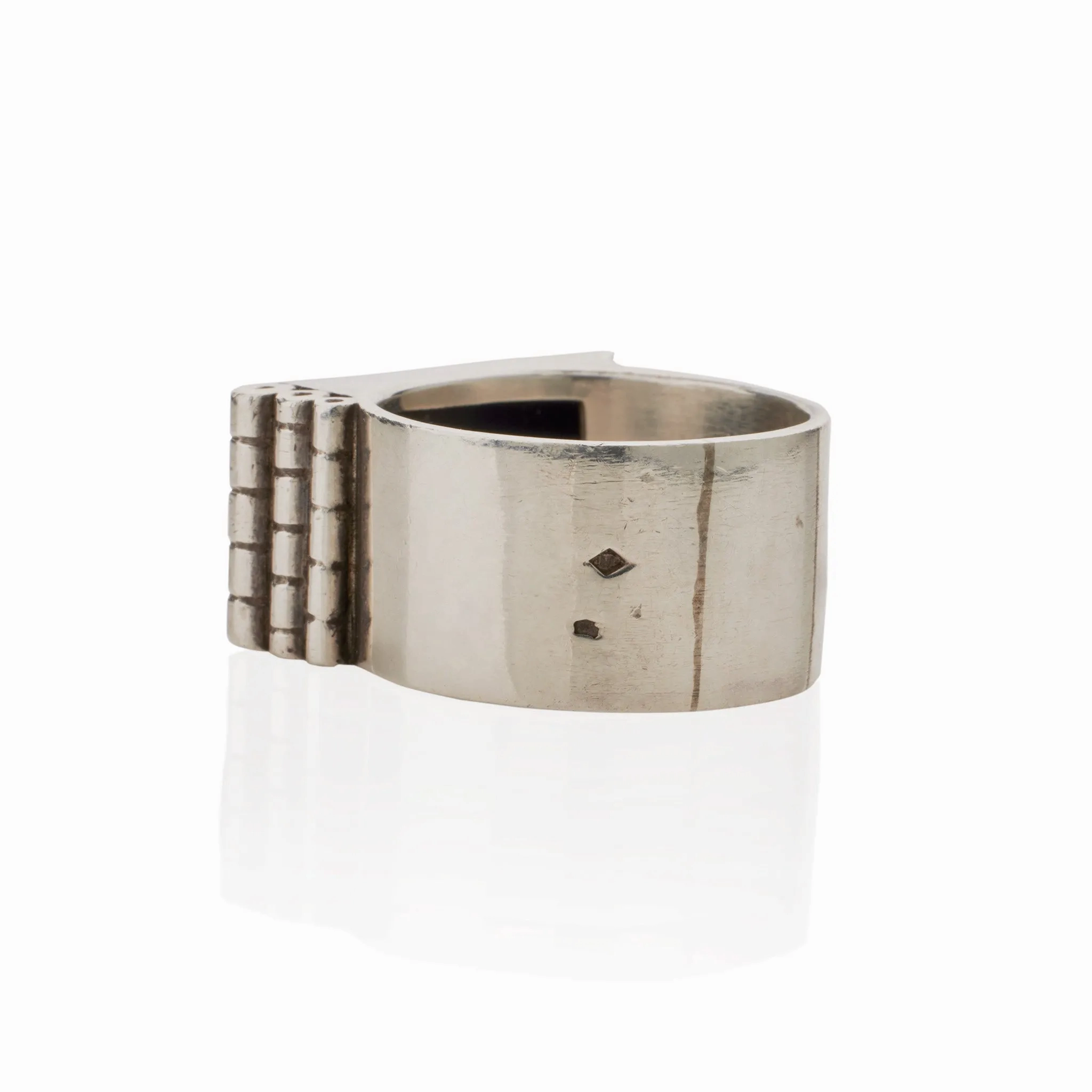 Jean Despr??s Modernist Silver and Onyx &quot;Bijoux Moteurs&quot; Ring