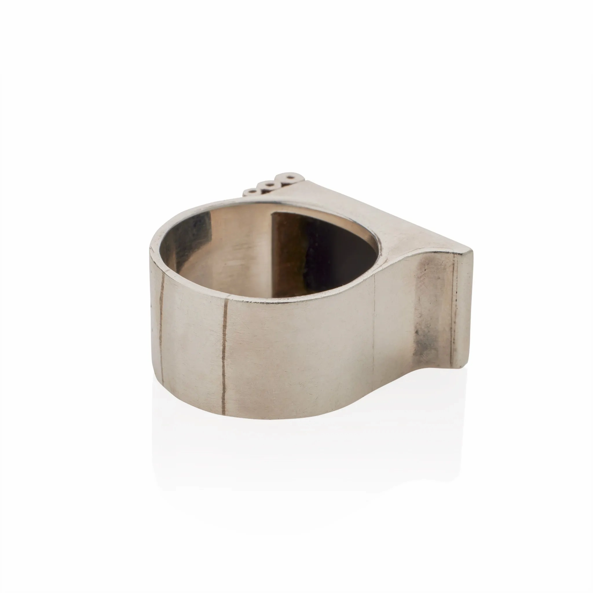 Jean Despr??s Modernist Silver and Onyx &quot;Bijoux Moteurs&quot; Ring