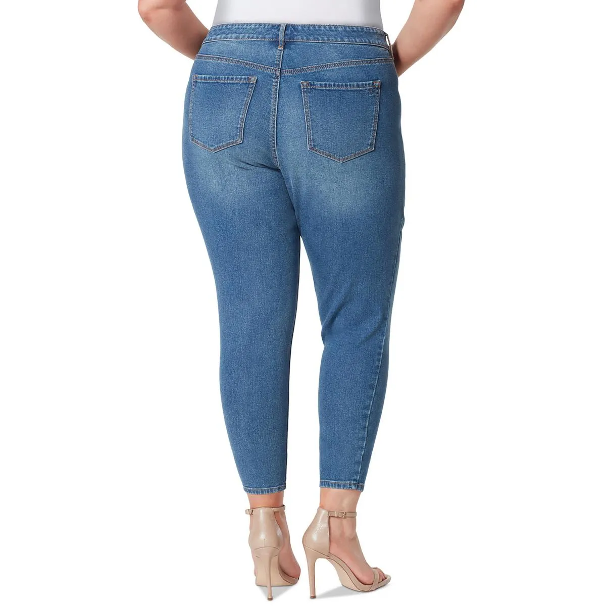 Jessica Simpson Damen Plus Adored High Rise Mittelwaschung Knöcheljeans