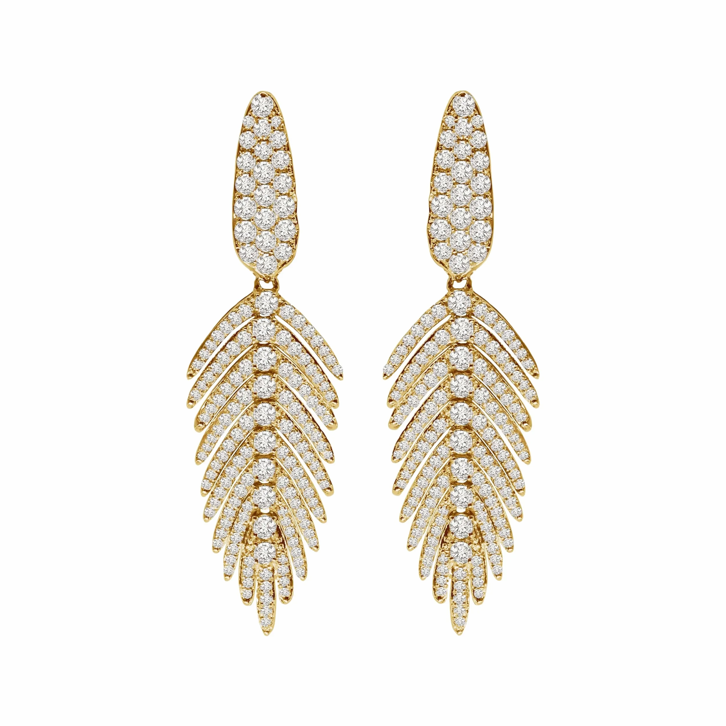 Jewels Diamond Feather Earrings